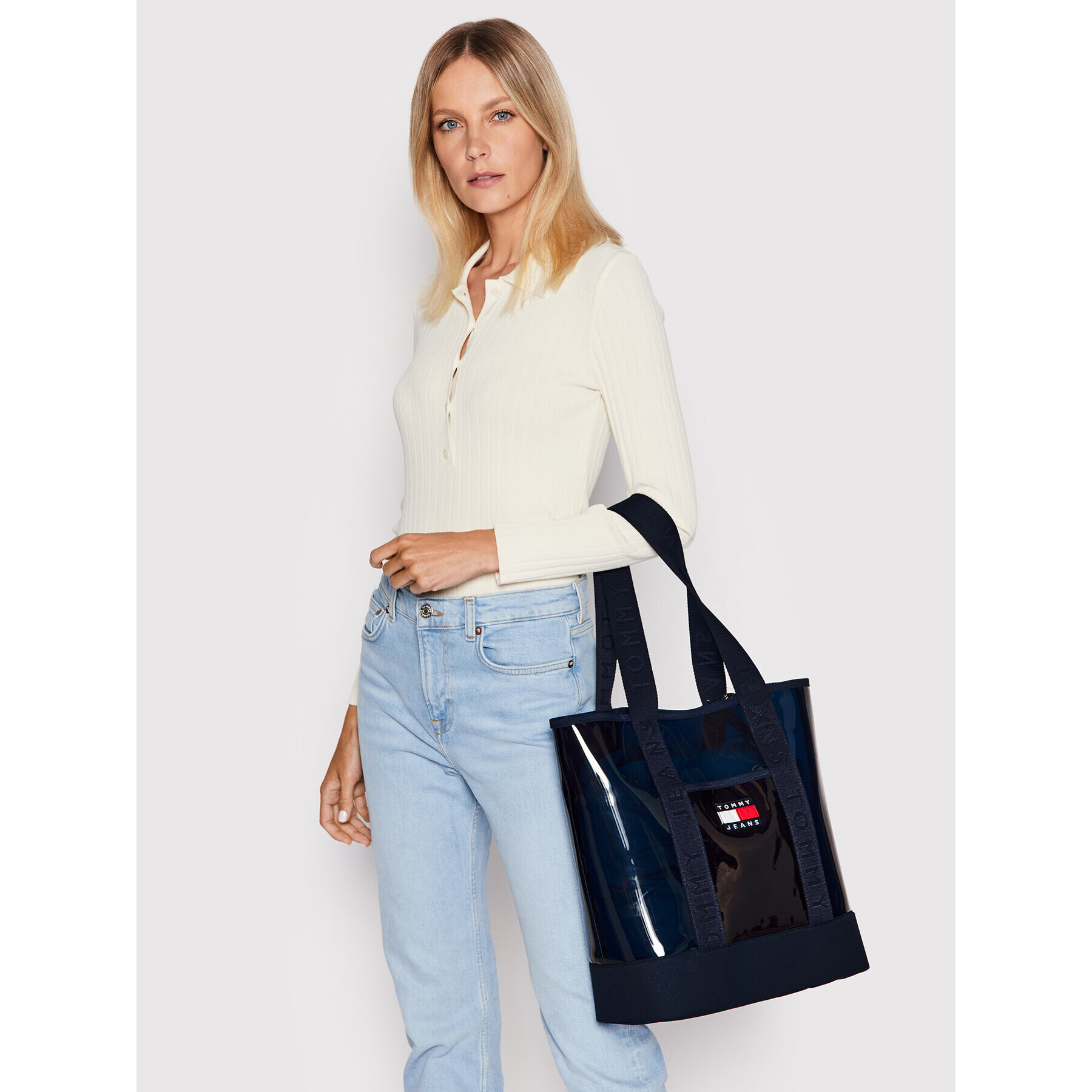 Tommy Jeans Дамска чанта Tjw Heritage Summer Tote AW0AW11638 Тъмносин - Pepit.bg