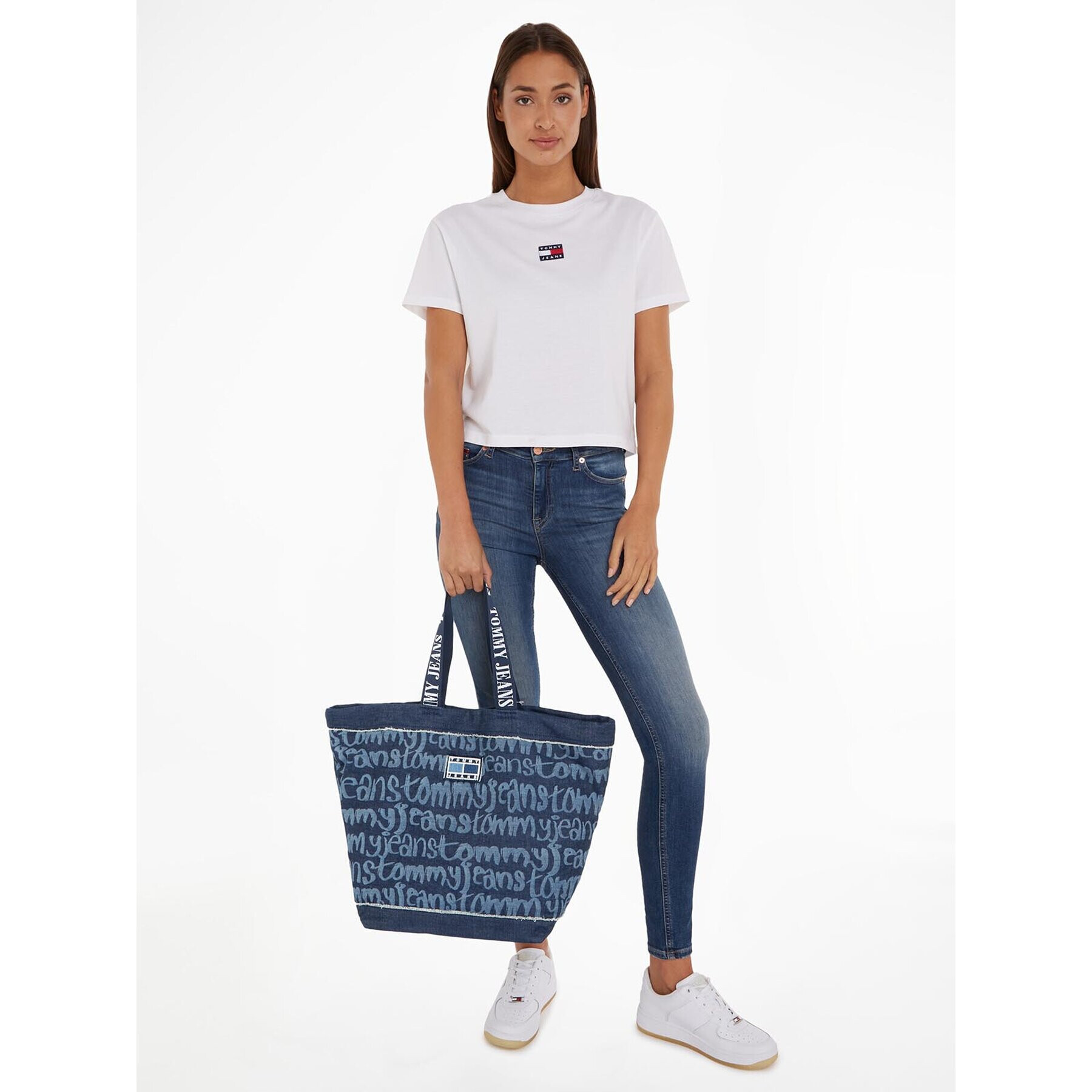 Tommy Jeans Дамска чанта Tjw Heritage Tote Denim AW0AW14973 Син - Pepit.bg