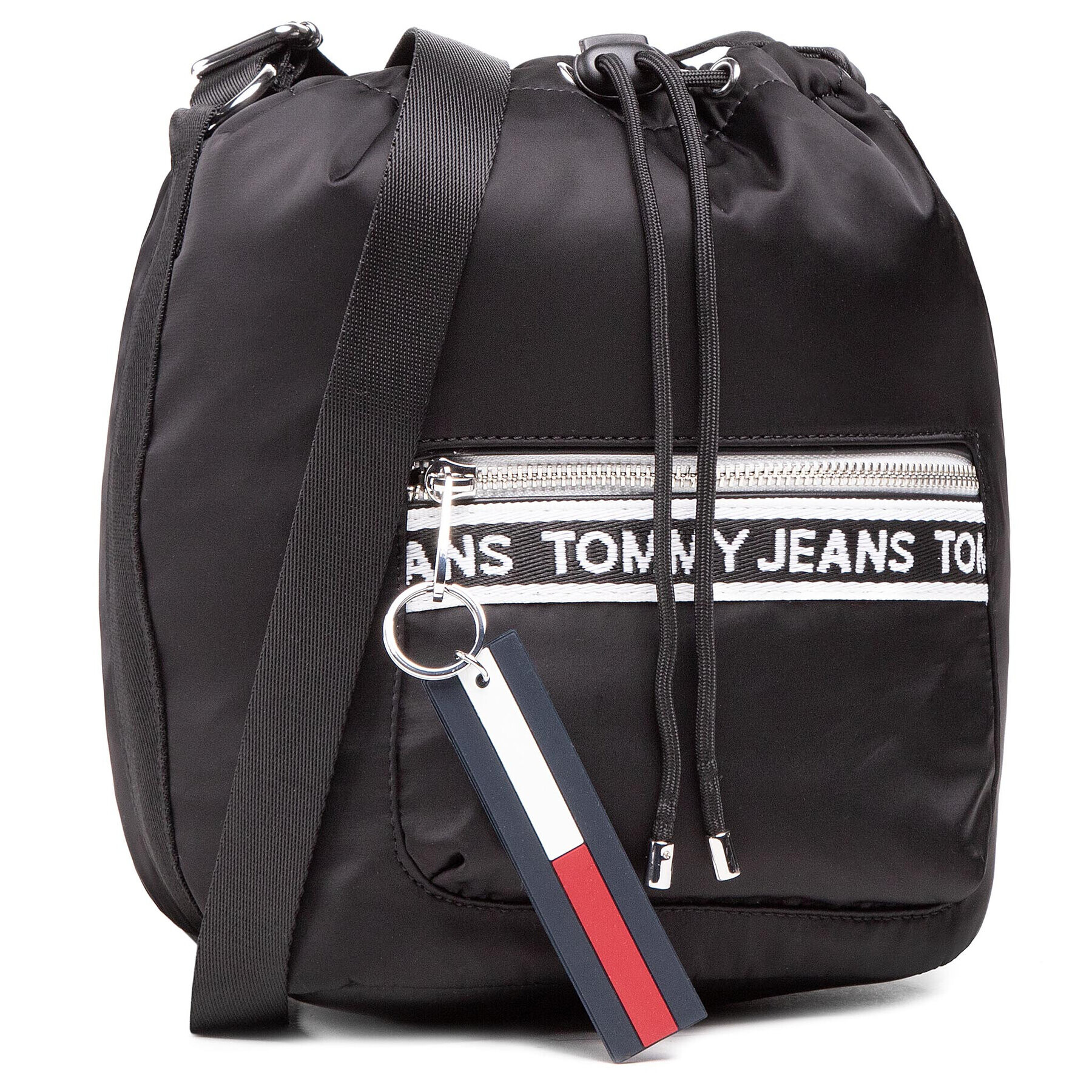 Tommy Jeans Дамска чанта Tjw Mini Logo Tape Bucket AW0AW09894 Черен - Pepit.bg