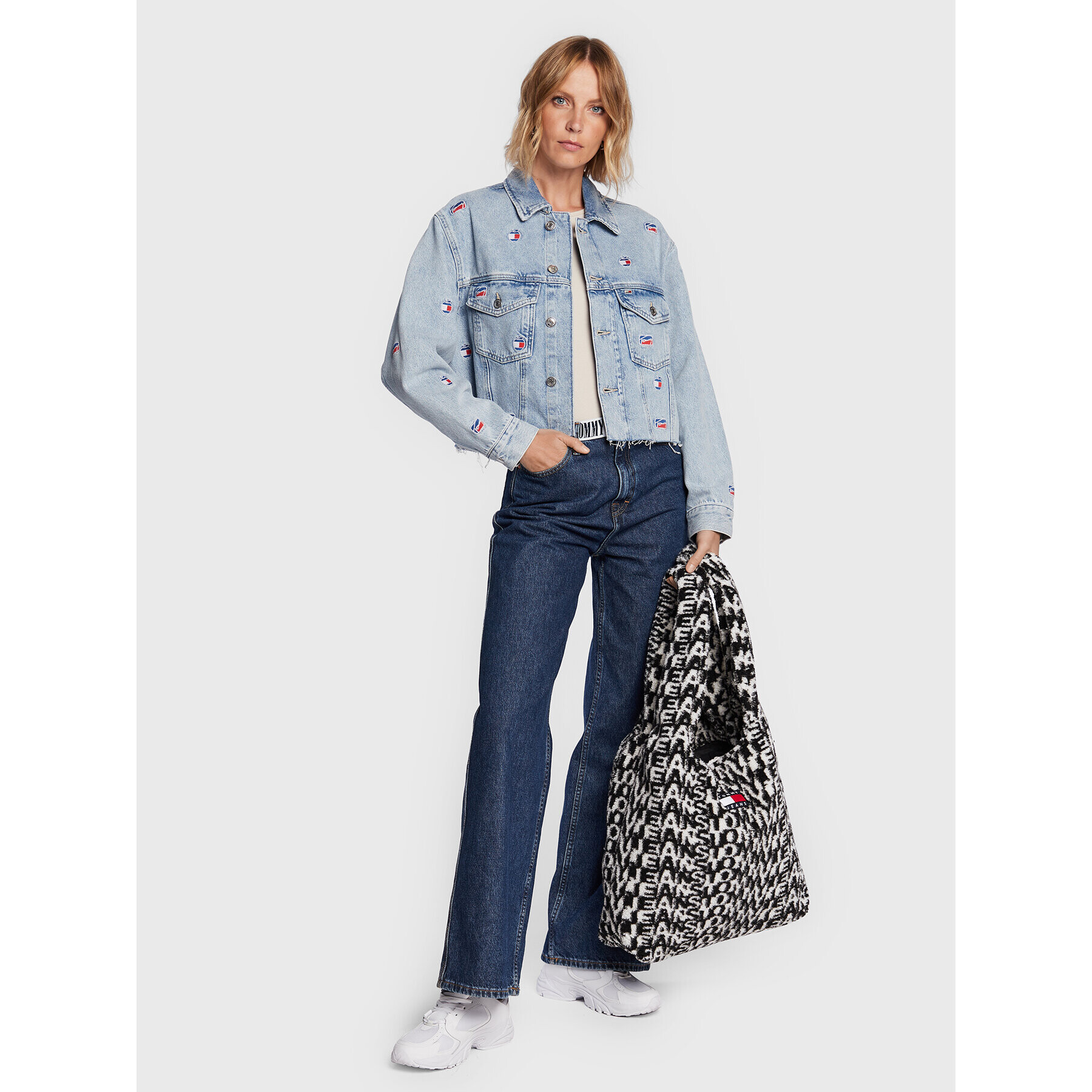 Tommy Jeans Дамска чанта Tjw x For You Shopper Bag Logoma AW0AW14423 Бял - Pepit.bg