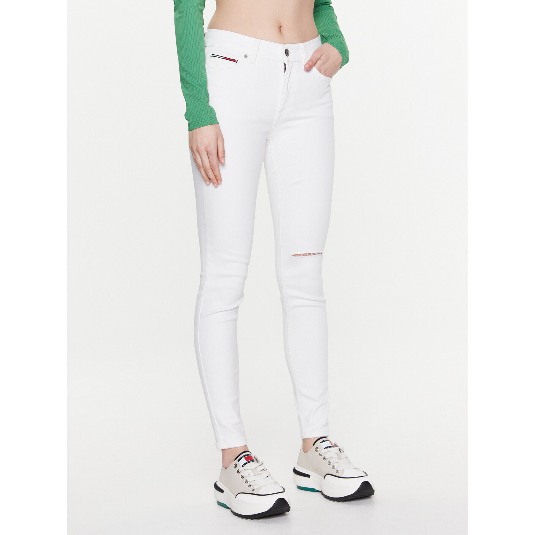 Tommy Jeans Дънки Nora DW0DW15486 Бял Skinny Fit - Pepit.bg