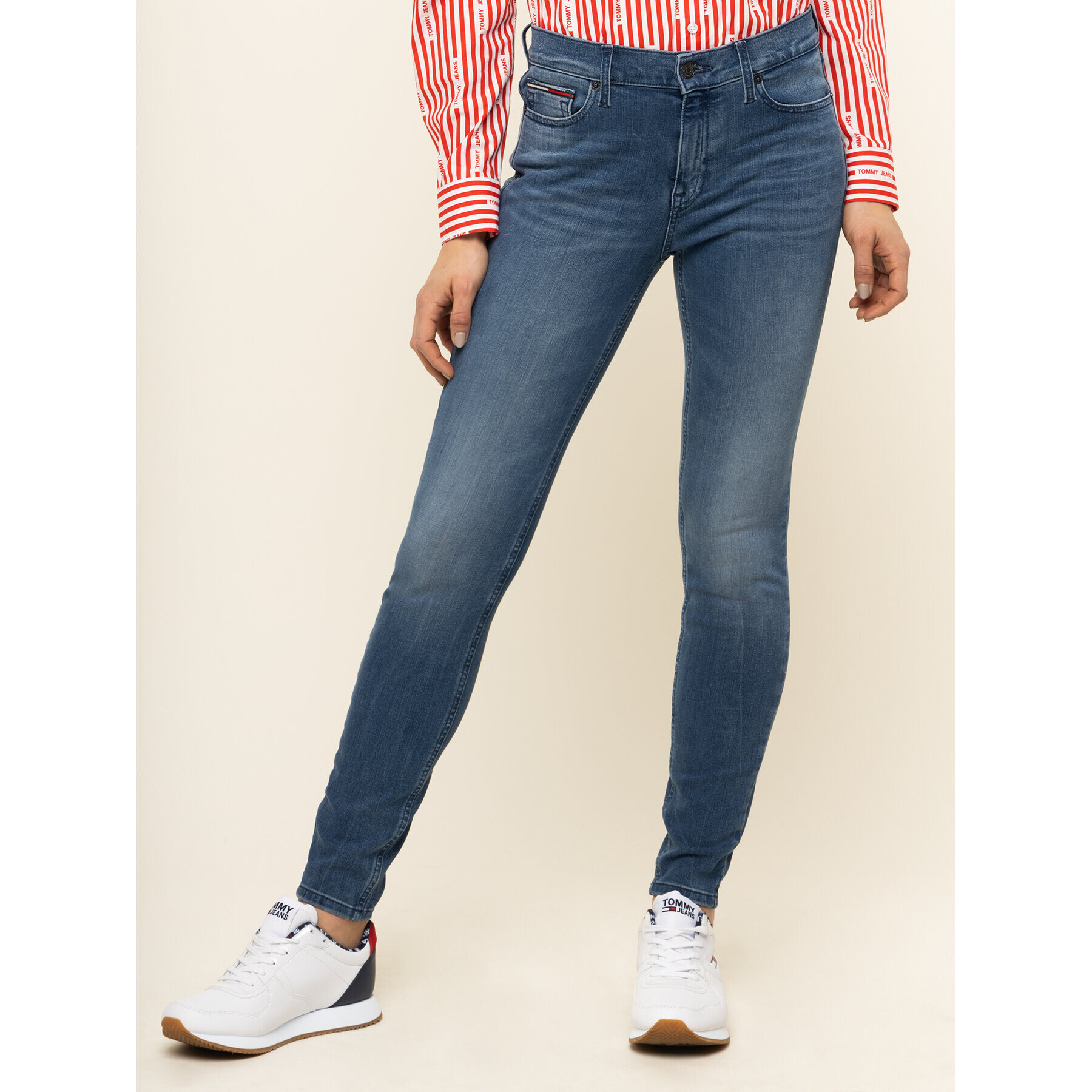 Tommy Jeans Дънки Nora Mid Rise DW0DW07513 Син Skinny Fit - Pepit.bg