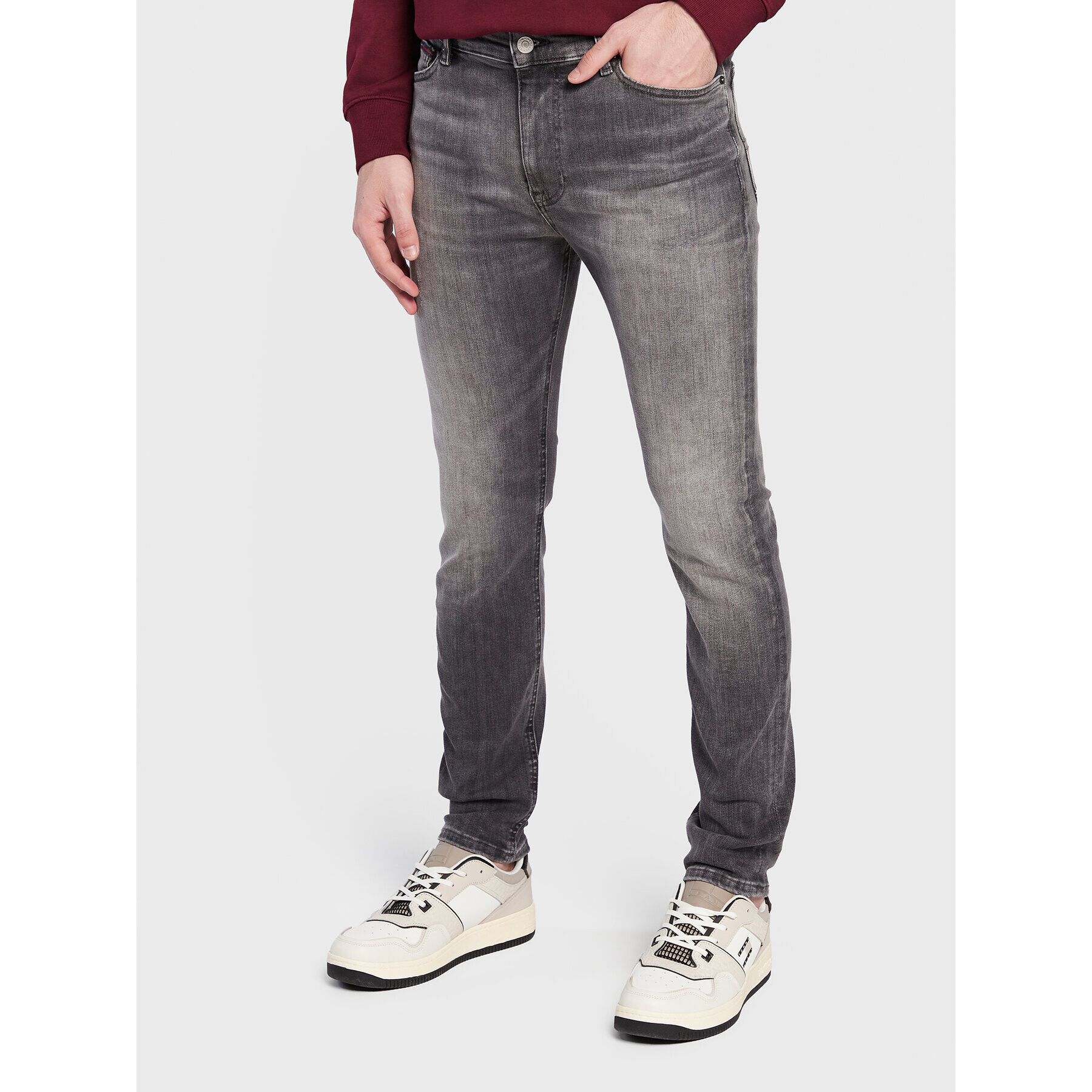 Tommy Jeans Дънки Simon DM0DM15598 Сив Skinny Fit - Pepit.bg