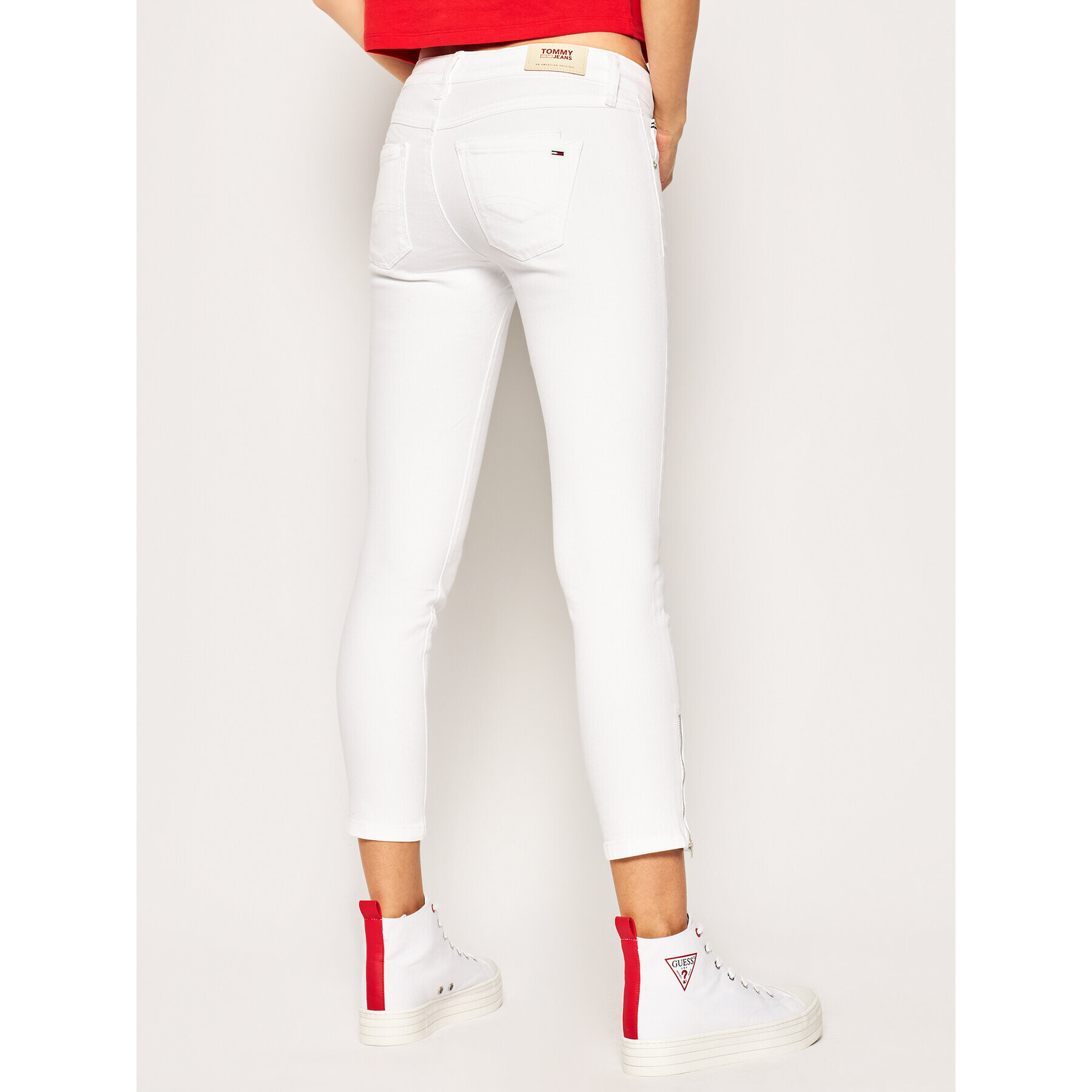 Tommy Jeans Дънки Skinny Fit Scarlett Ankle Zip DW0DW08084 Бял Skinny Fit - Pepit.bg