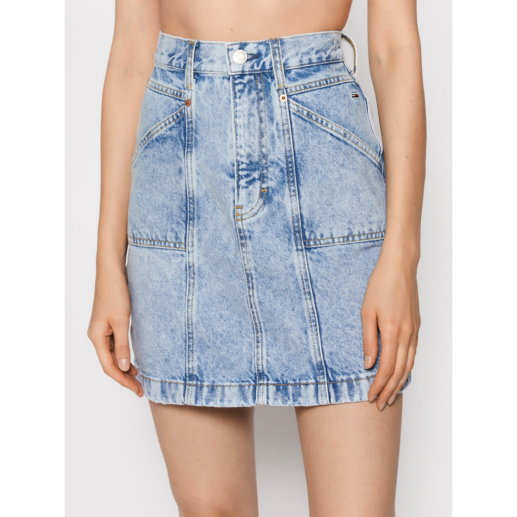 Tommy Jeans Дънкова пола DW0DW11028 Син Mom Fit - Pepit.bg