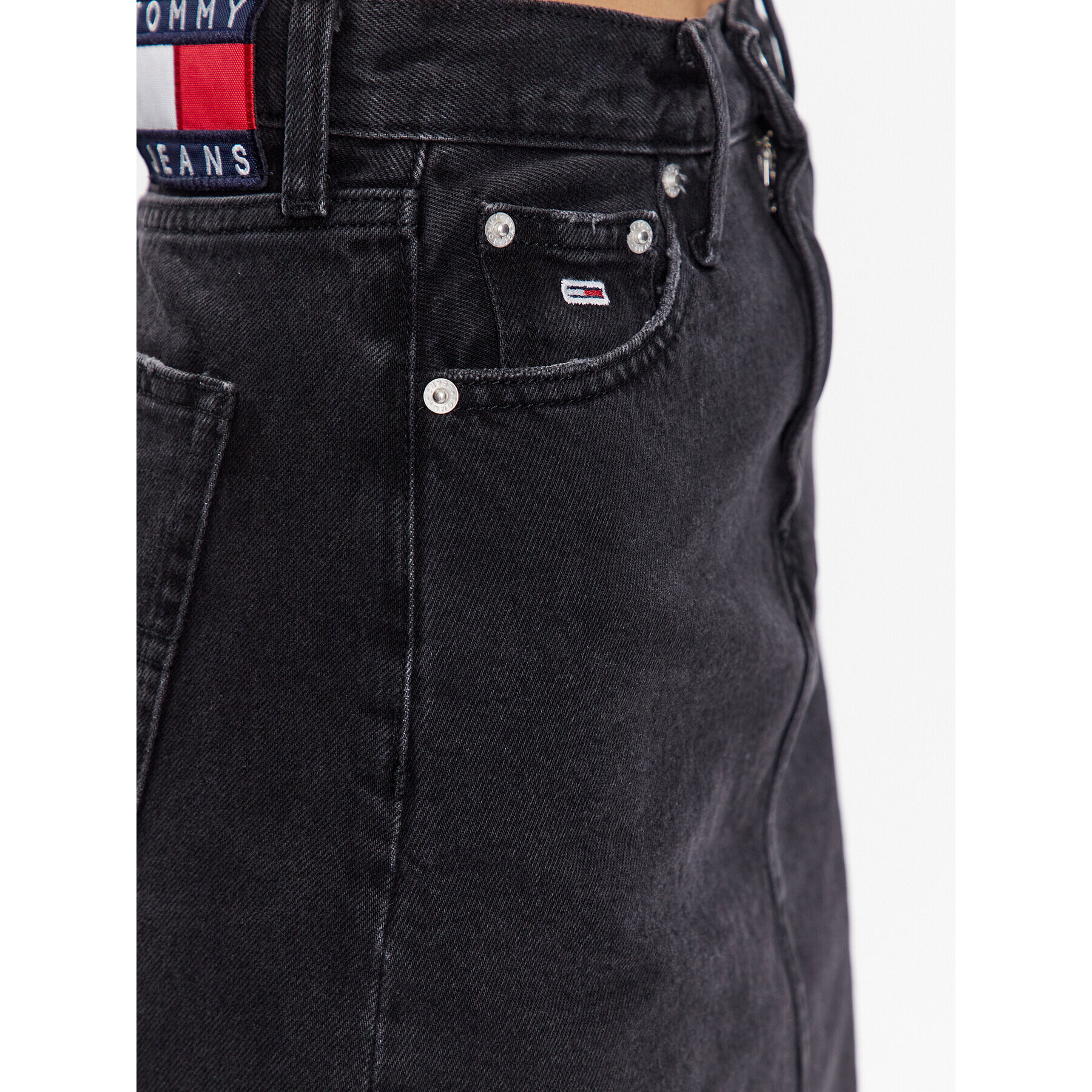 Tommy Jeans Дънкова пола DW0DW15625 Черен Regular Fit - Pepit.bg