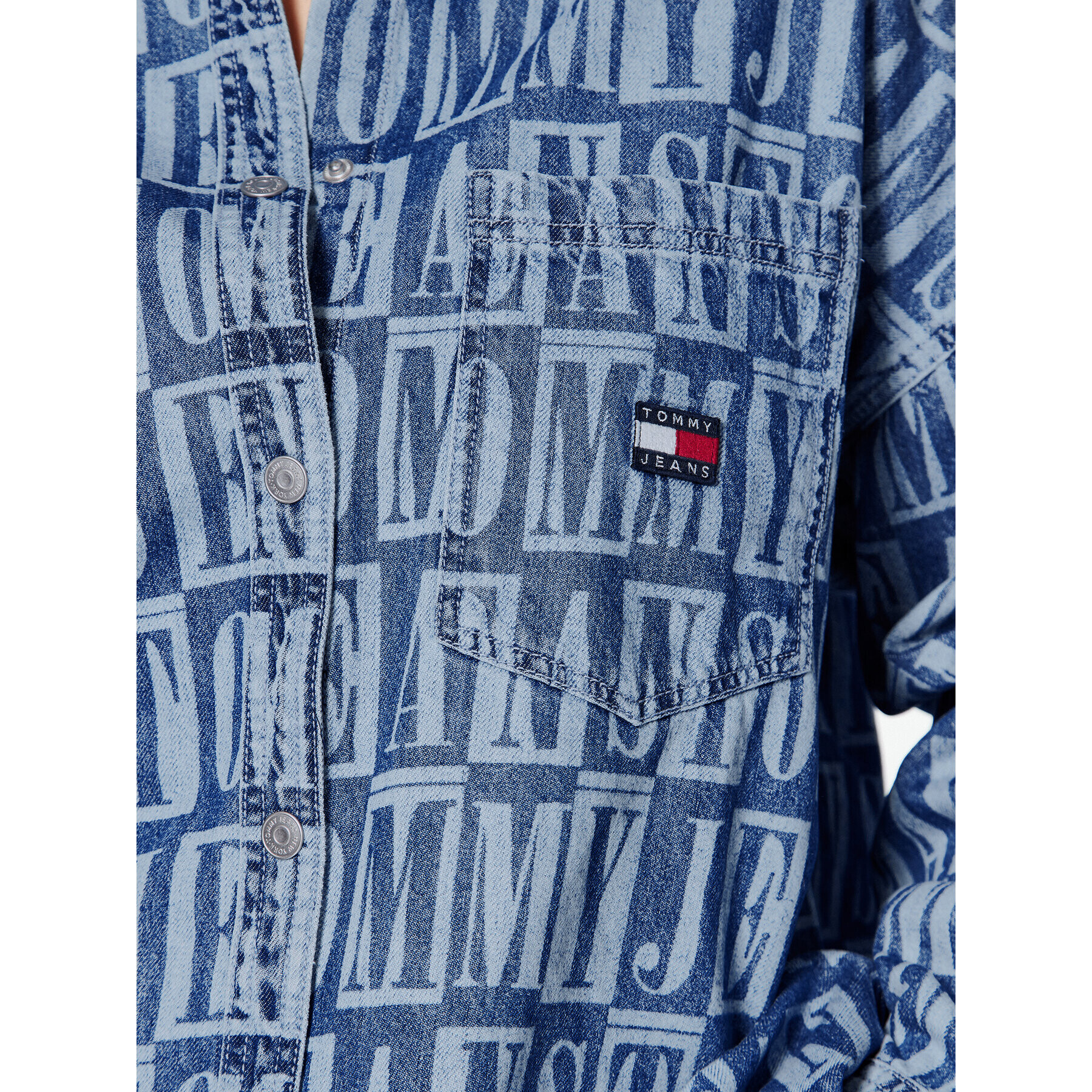 Tommy Jeans дънкова риза DW0DW15217 Син Oversize - Pepit.bg