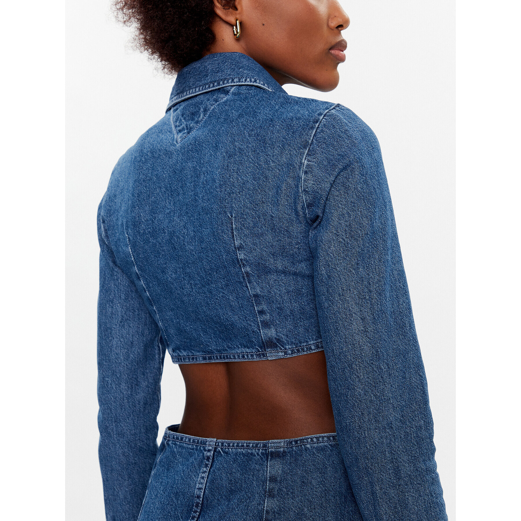 Tommy Jeans Дънкова рокля Cut Out Fitted DW0DW15013 Син Regular Fit - Pepit.bg