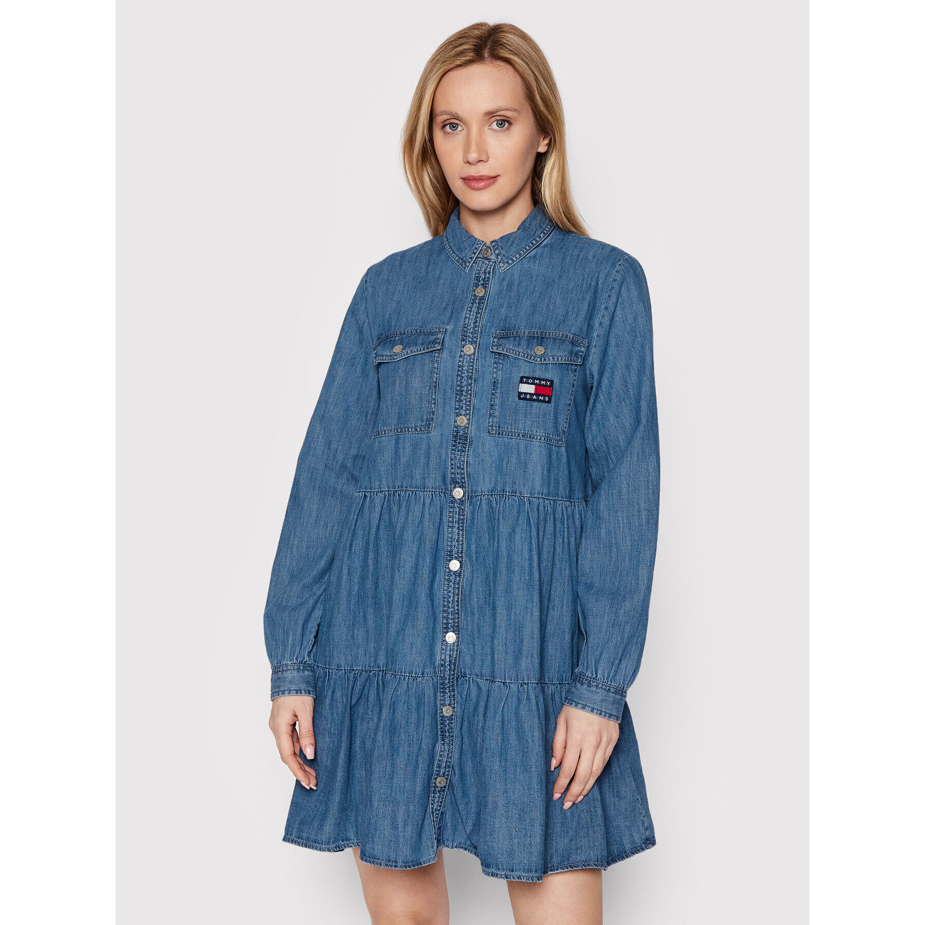 Tommy Jeans Дънкова рокля DW0DW12868 Син Regular Fit - Pepit.bg