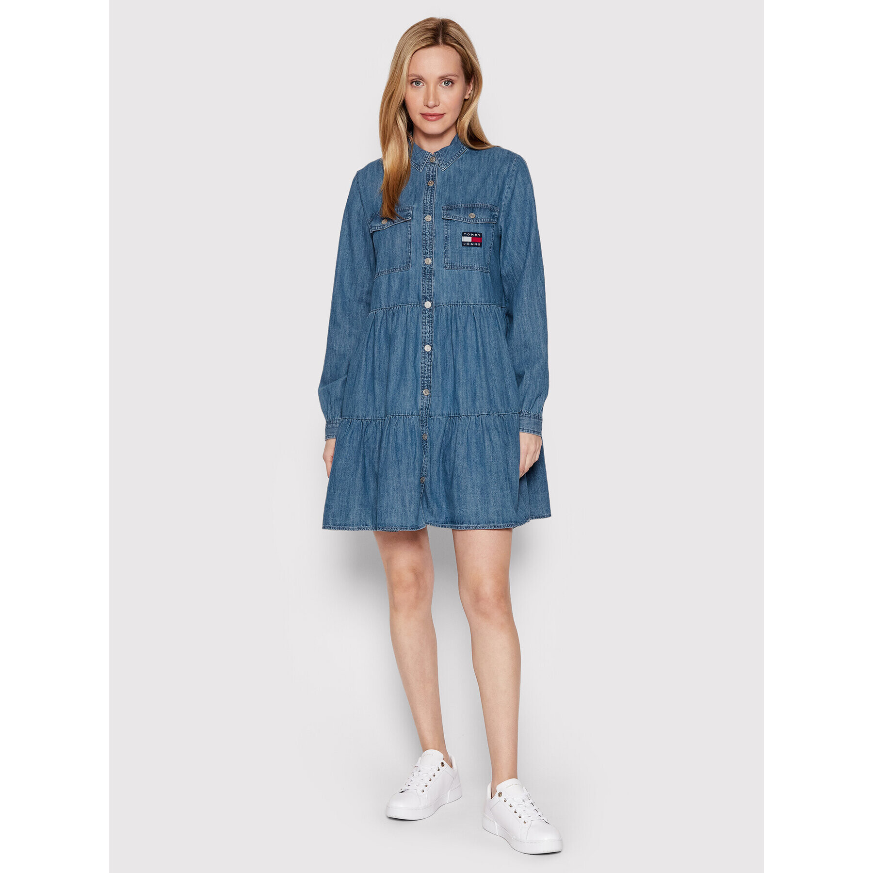 Tommy Jeans Дънкова рокля DW0DW12868 Син Regular Fit - Pepit.bg