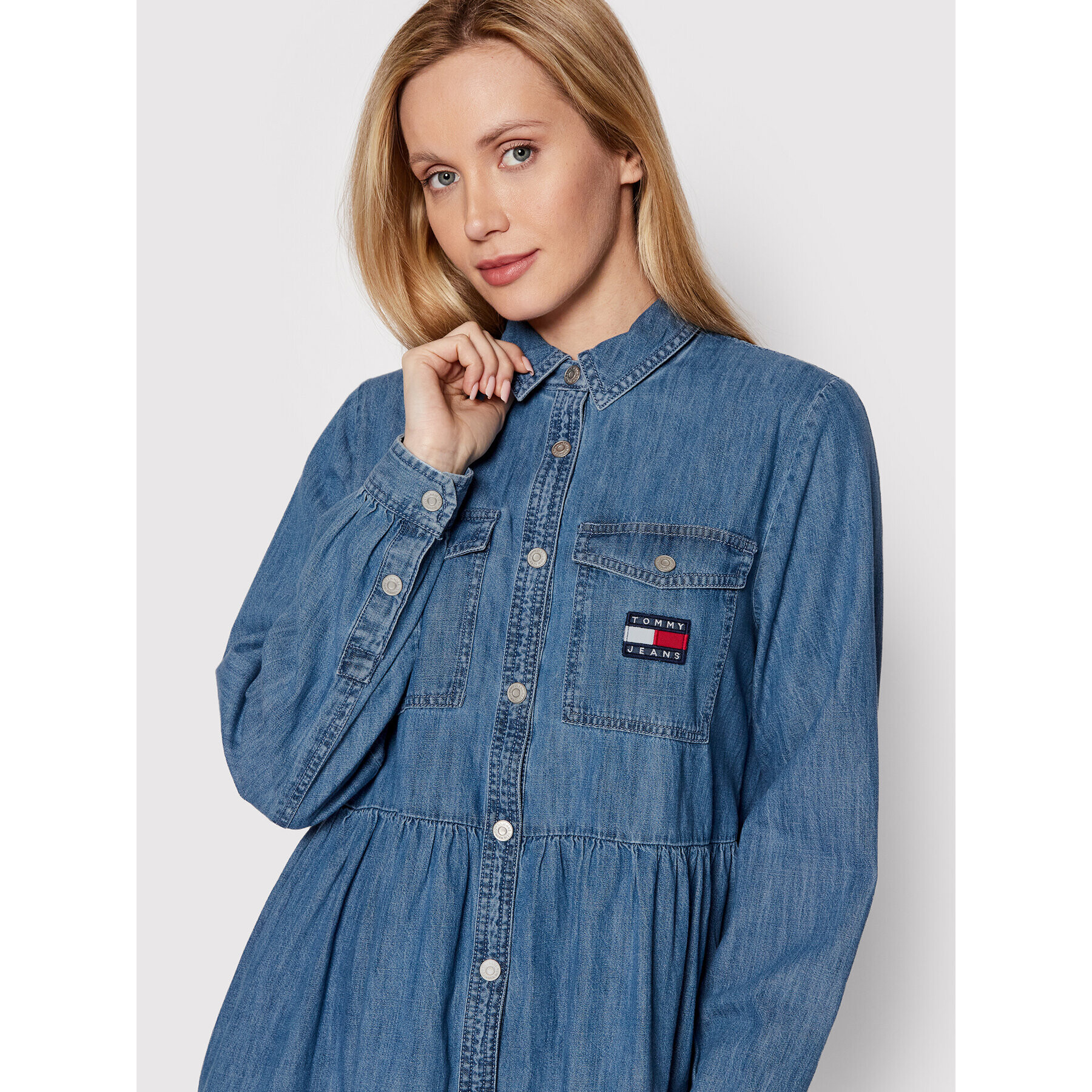 Tommy Jeans Дънкова рокля DW0DW12868 Син Regular Fit - Pepit.bg