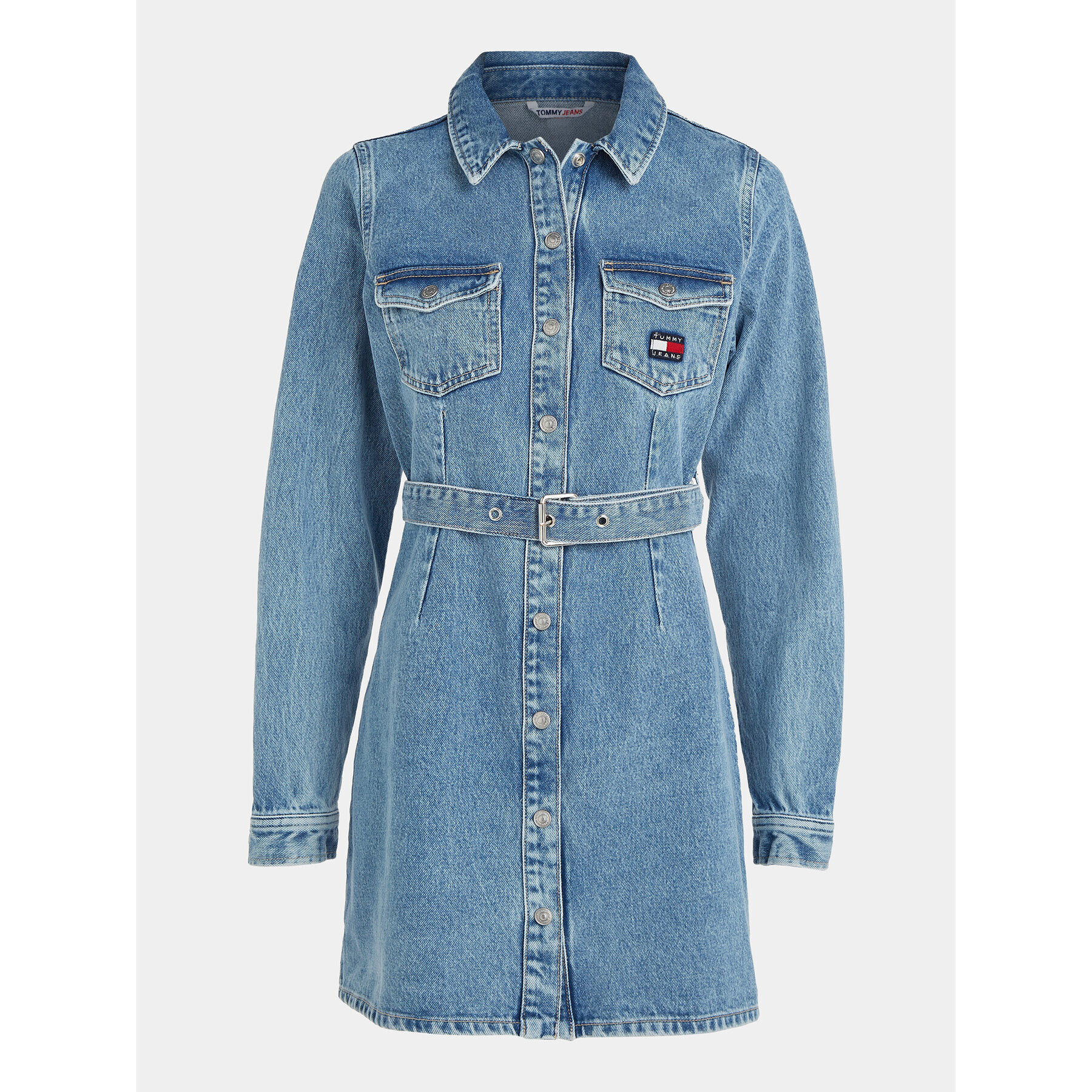 Tommy Jeans Дънкова рокля DW0DW16716 Син Slim Fit - Pepit.bg