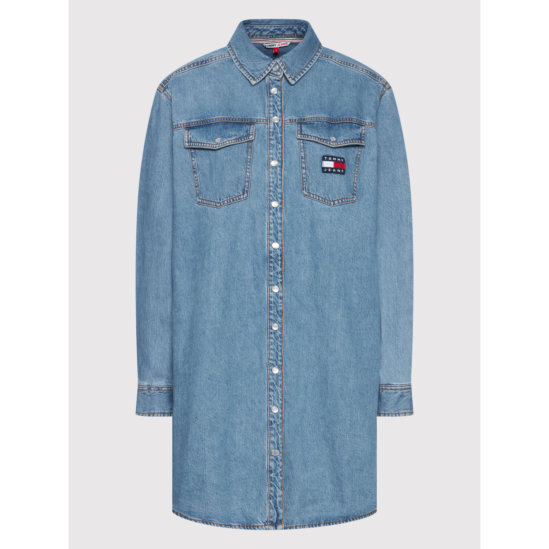 Tommy Jeans Дънкова рокля Denim DW0DW11369 Син Relaxed Fit - Pepit.bg