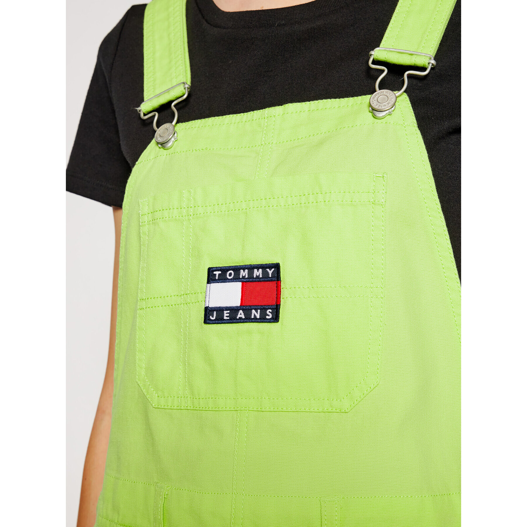 Tommy Jeans Дънкова рокля Tjw Dungaree DW0DW09915 Зелен Regular Fit - Pepit.bg