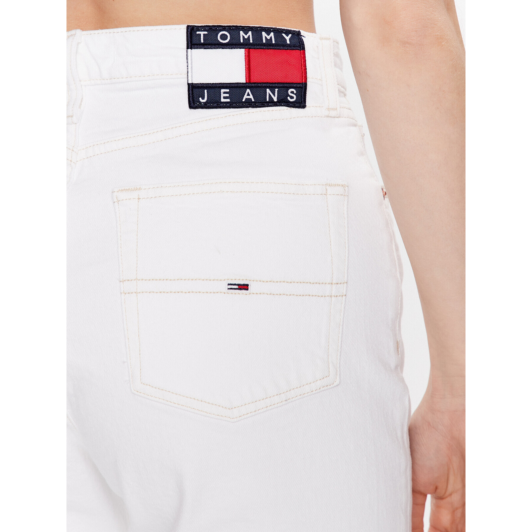 Tommy Jeans Дънкови шорти Harper DW0DW15595 Бял Regular Fit - Pepit.bg