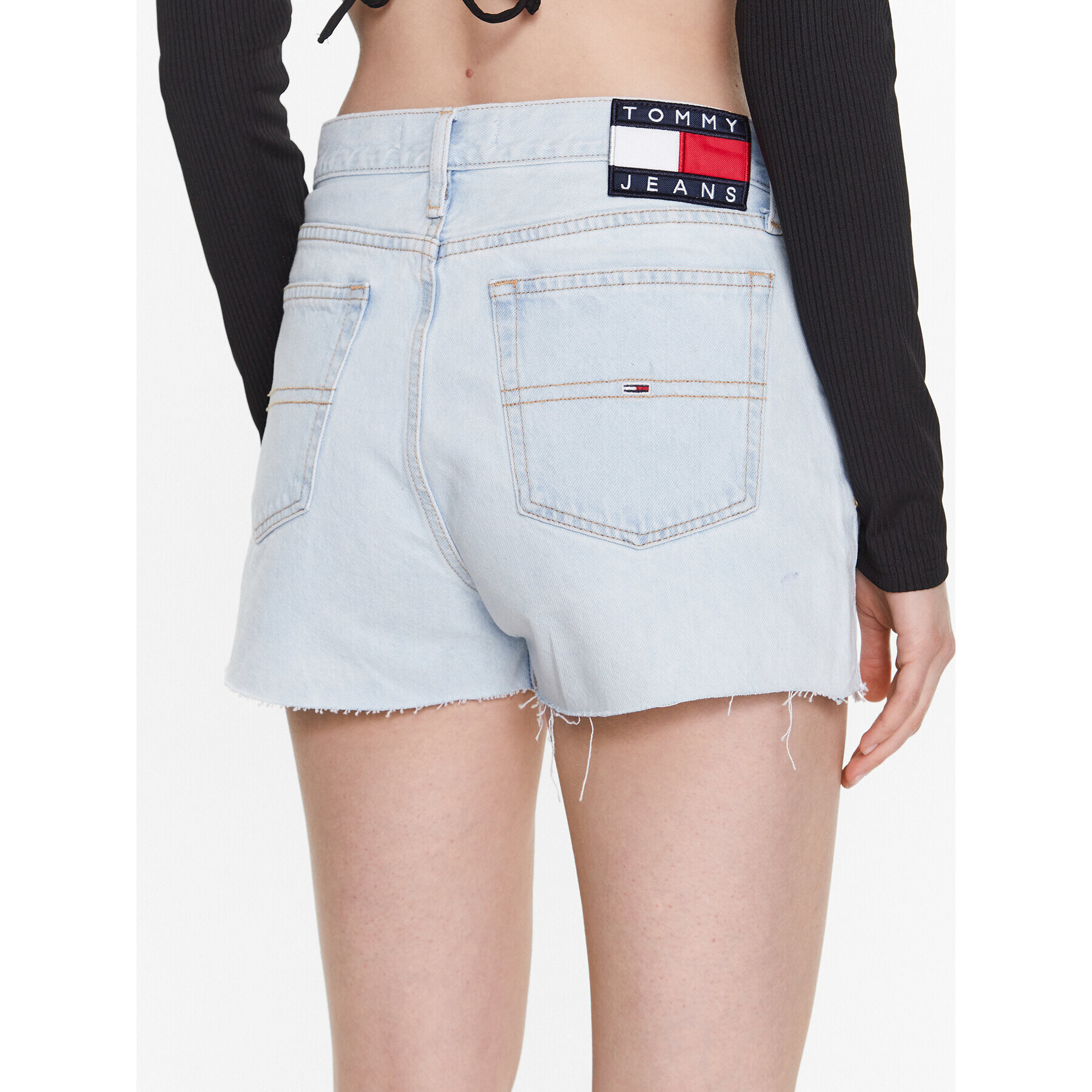 Tommy Jeans Дънкови шорти Hotpant DW0DW15593 Син Regular Fit - Pepit.bg