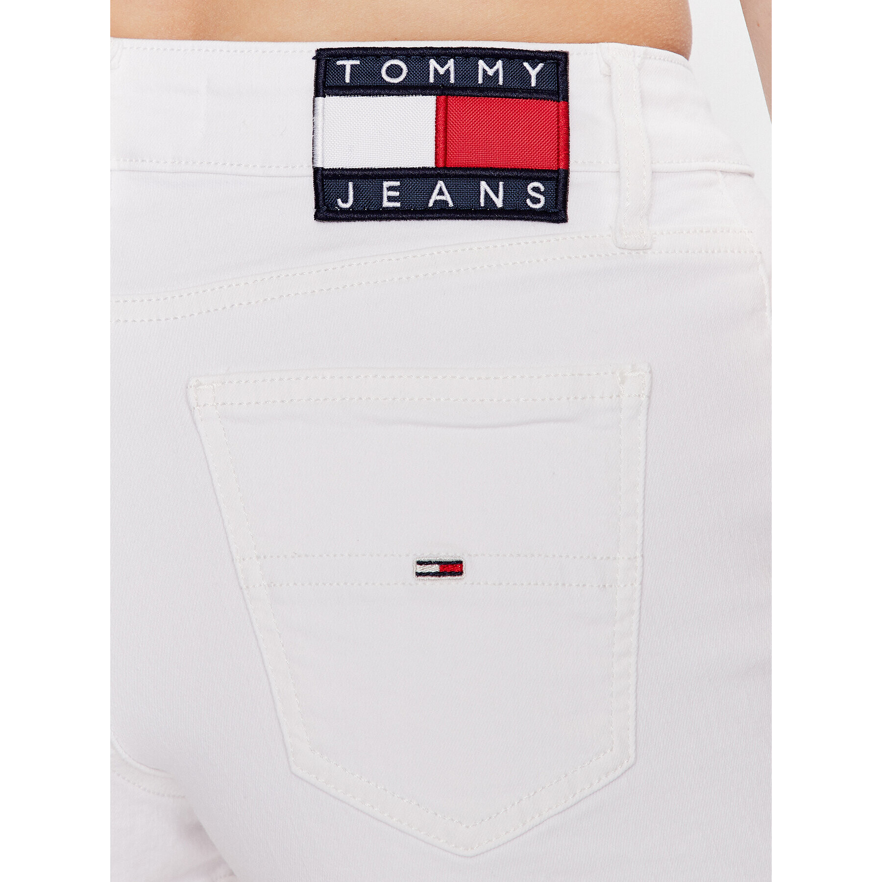 Tommy Jeans Дънкови шорти Nora DW0DW15809 Бял Skinny Fit - Pepit.bg