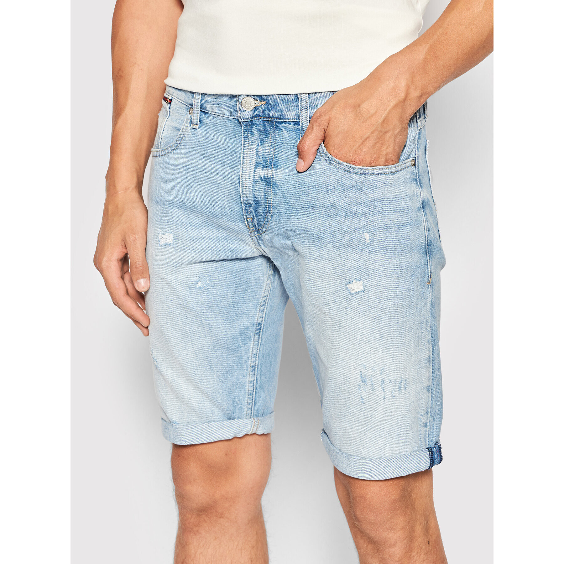Tommy Jeans Дънкови шорти Ronnie DM0DM13266 Син Regular Fit - Pepit.bg