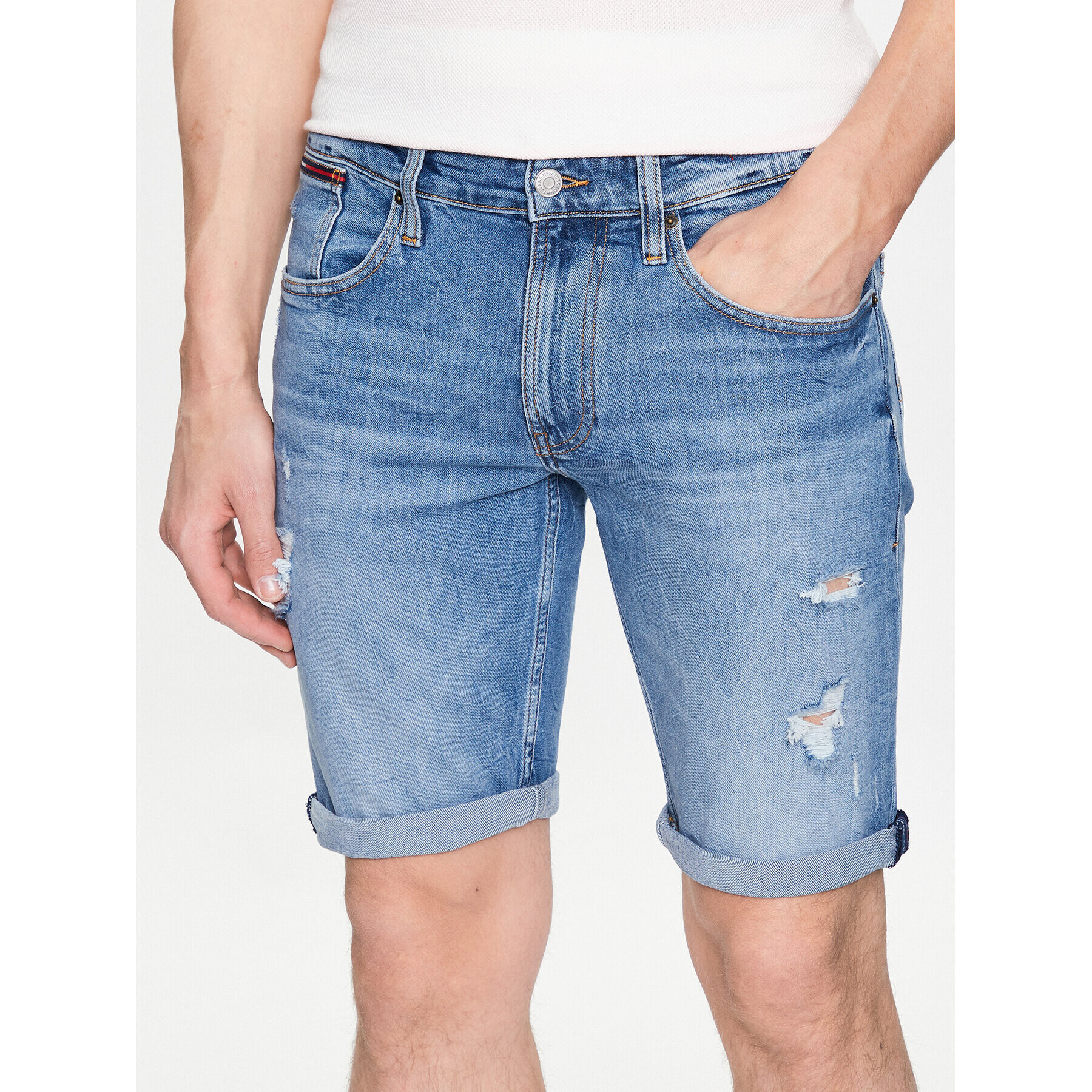 Tommy Jeans Дънкови шорти Ronnie DM0DM16148 Син Relaxed Fit - Pepit.bg