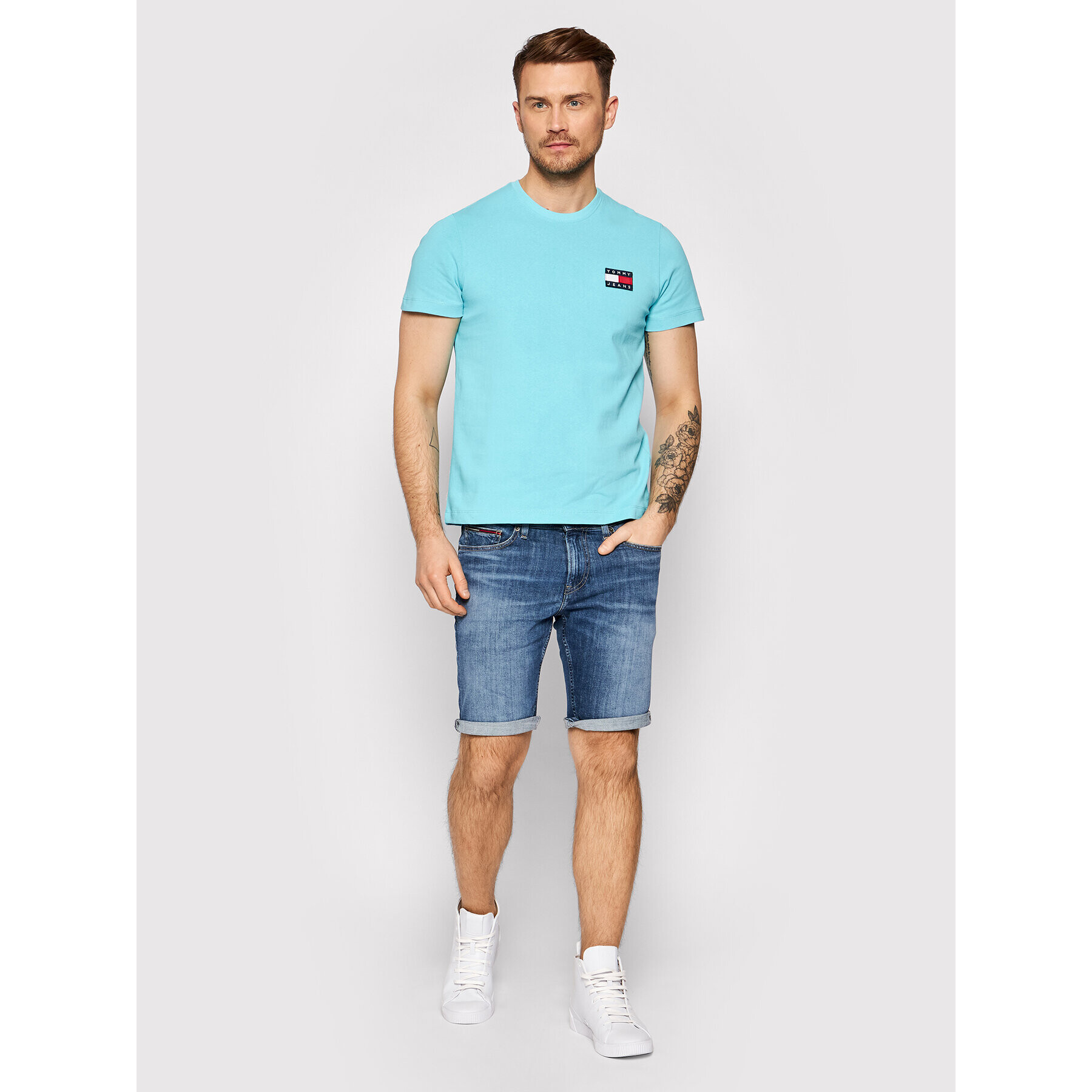 Tommy Jeans Дънкови шорти Scanton DM0DM10558 Тъмносин Slim Fit - Pepit.bg