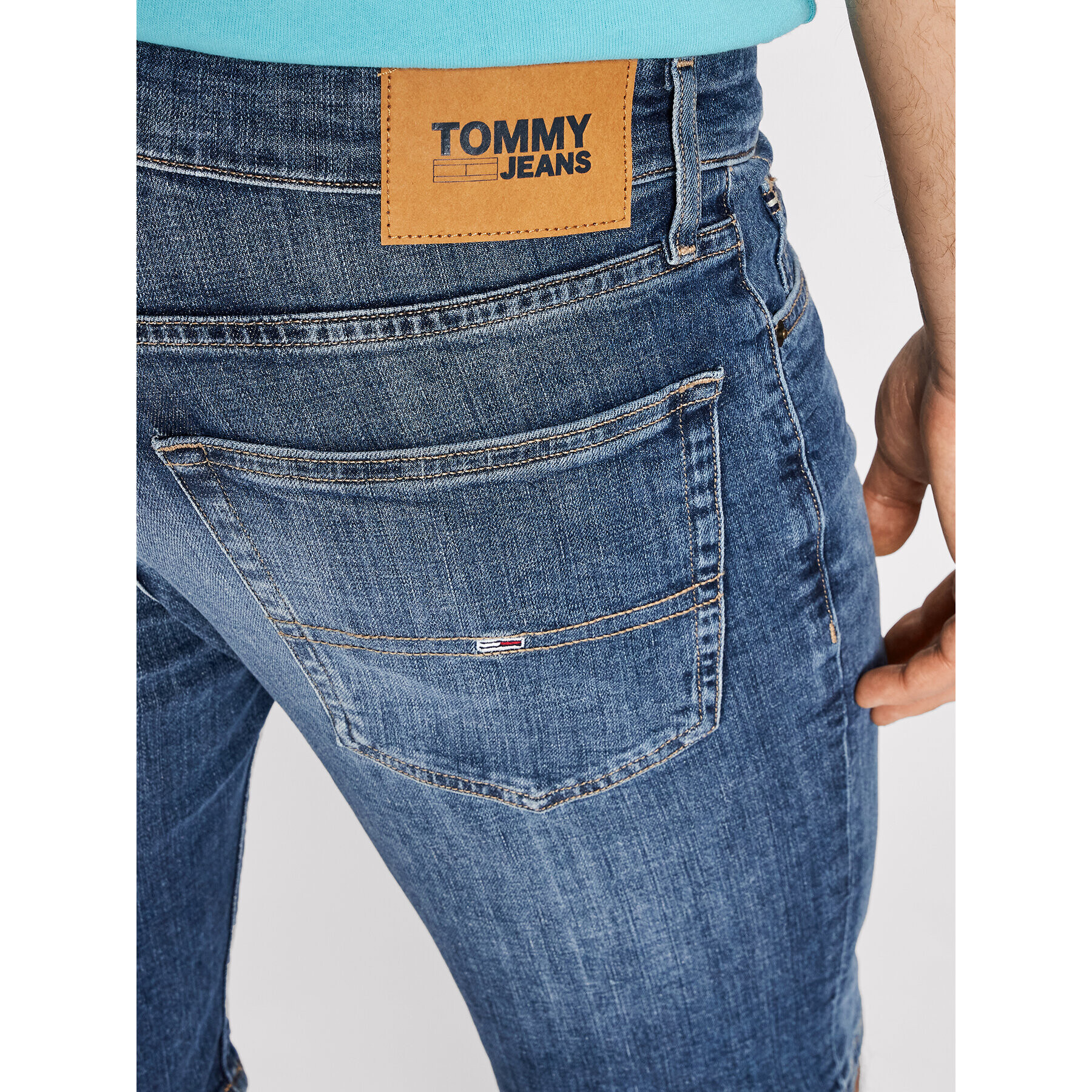 Tommy Jeans Дънкови шорти Scanton DM0DM10558 Тъмносин Slim Fit - Pepit.bg