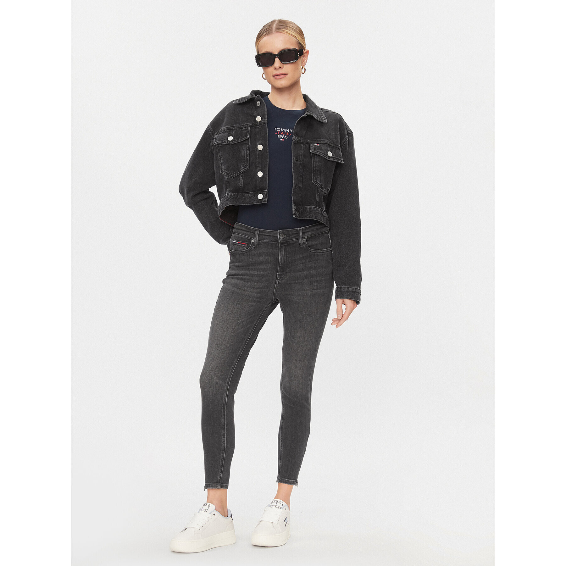 Tommy Jeans Дънково яке Claire DW0DW16054 Черен Regular Fit - Pepit.bg