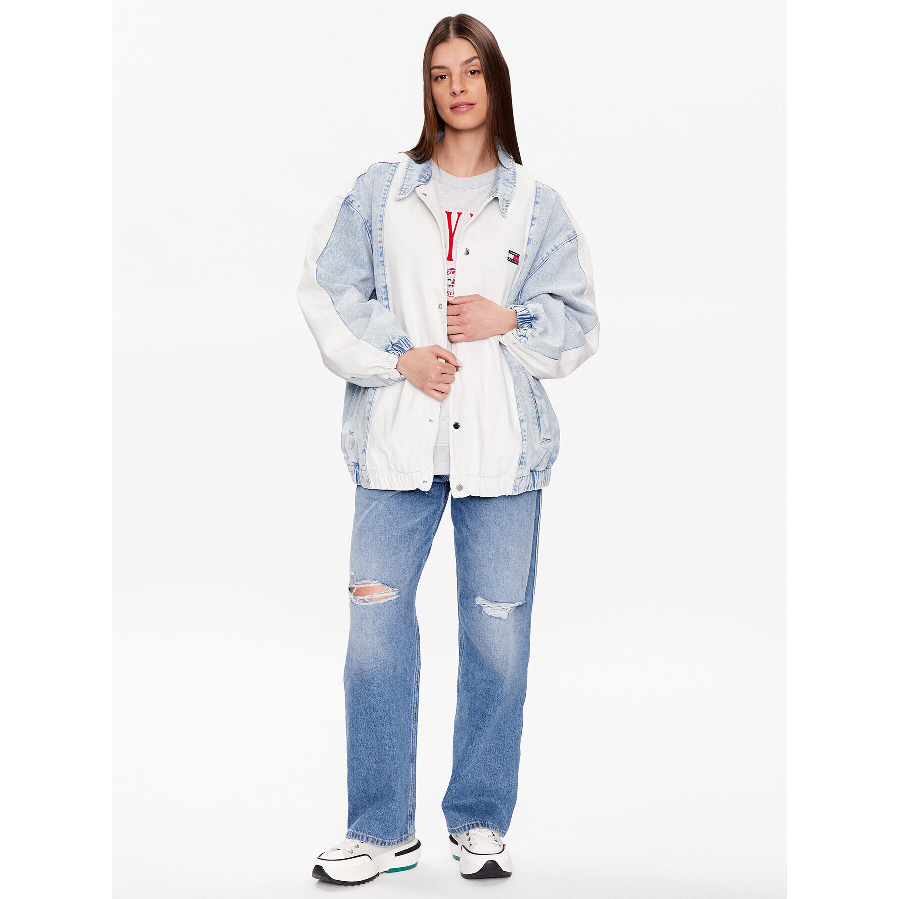 Tommy Jeans Дънково яке College DW0DW15617 Син Oversize - Pepit.bg