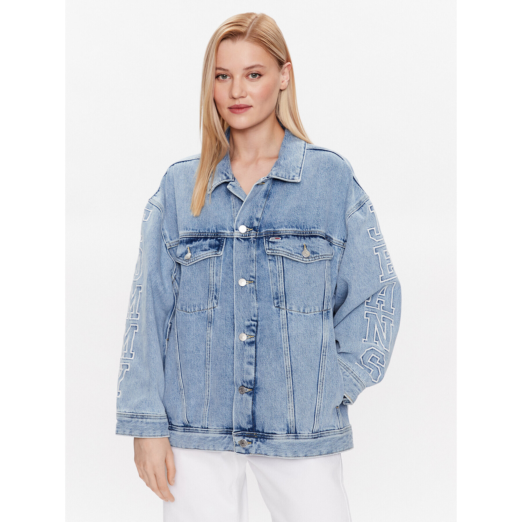 Tommy Jeans Дънково яке Daisy DW0DW15616 Син Oversize - Pepit.bg