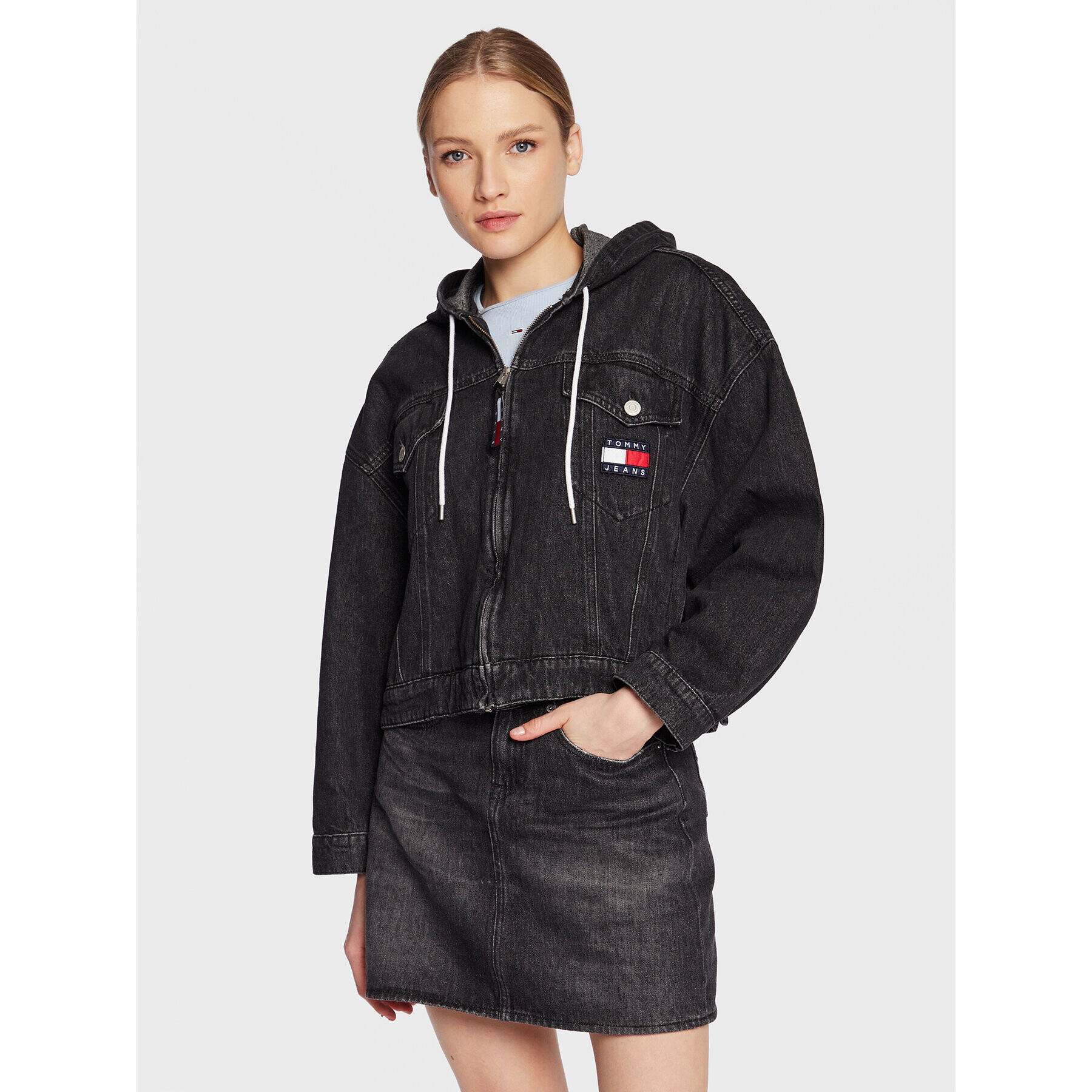 Tommy Jeans Дънково яке DW0DW14803 Черен Oversize - Pepit.bg