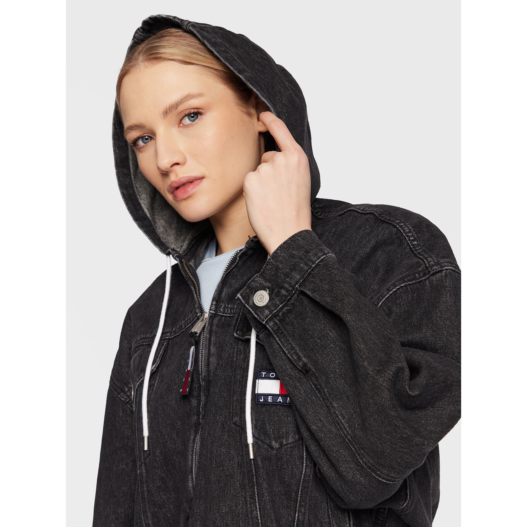Tommy Jeans Дънково яке DW0DW14803 Черен Oversize - Pepit.bg