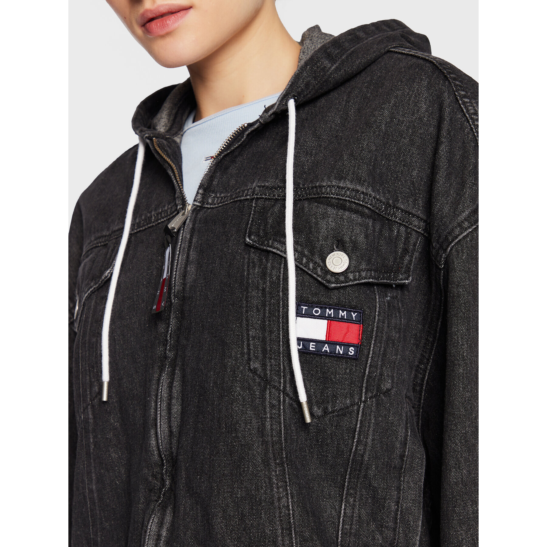Tommy Jeans Дънково яке DW0DW14803 Черен Oversize - Pepit.bg