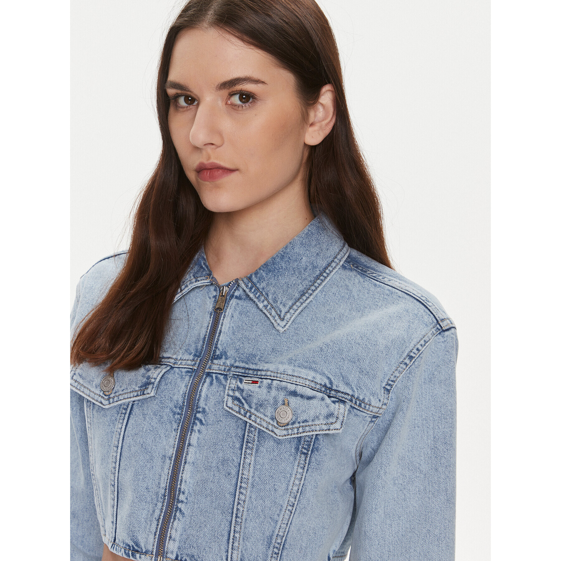 Tommy Jeans Дънково яке DW0DW17450 Син Slim Fit - Pepit.bg
