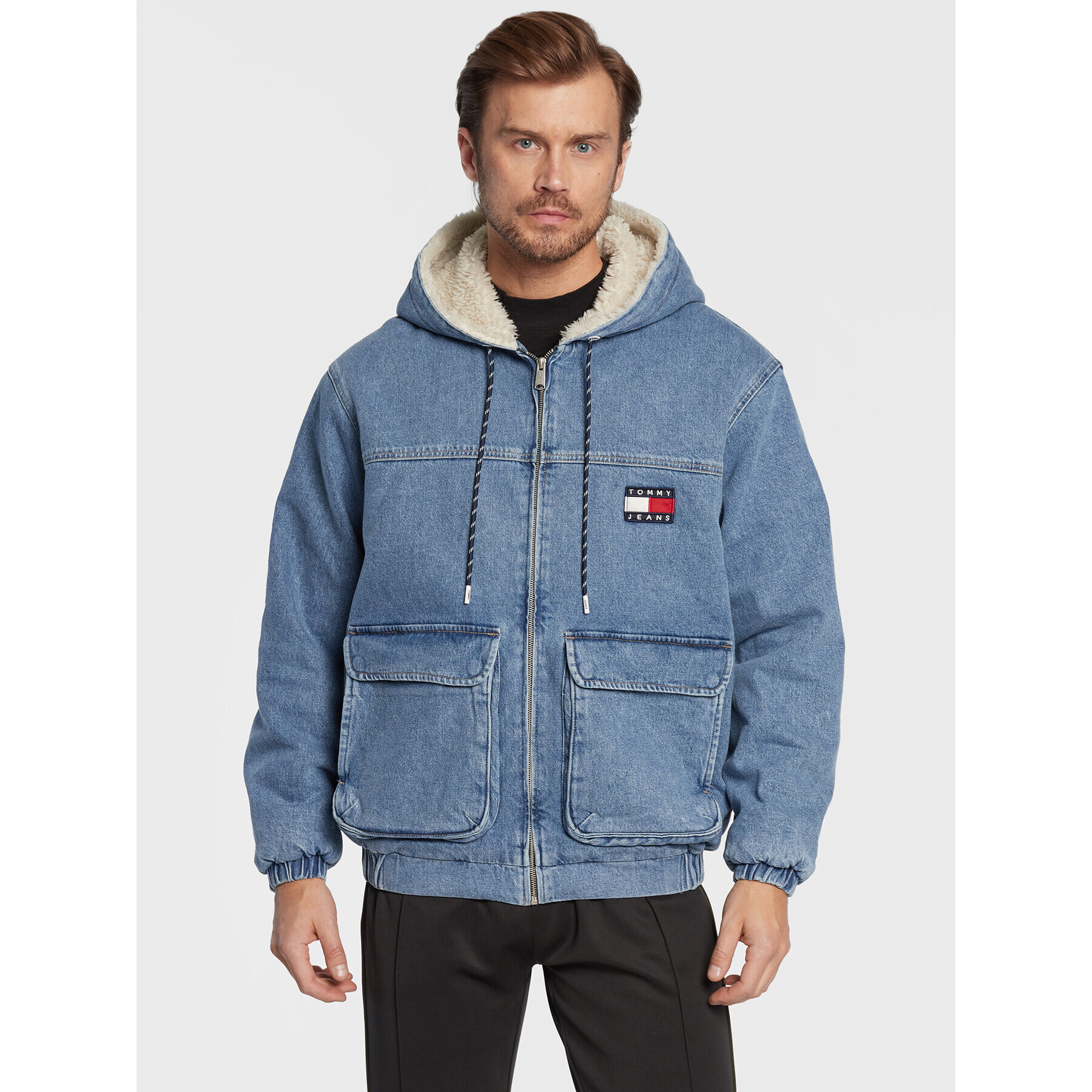 Tommy Jeans Дънково яке Sherpa DM0DM14867 Син Regular Fit - Pepit.bg