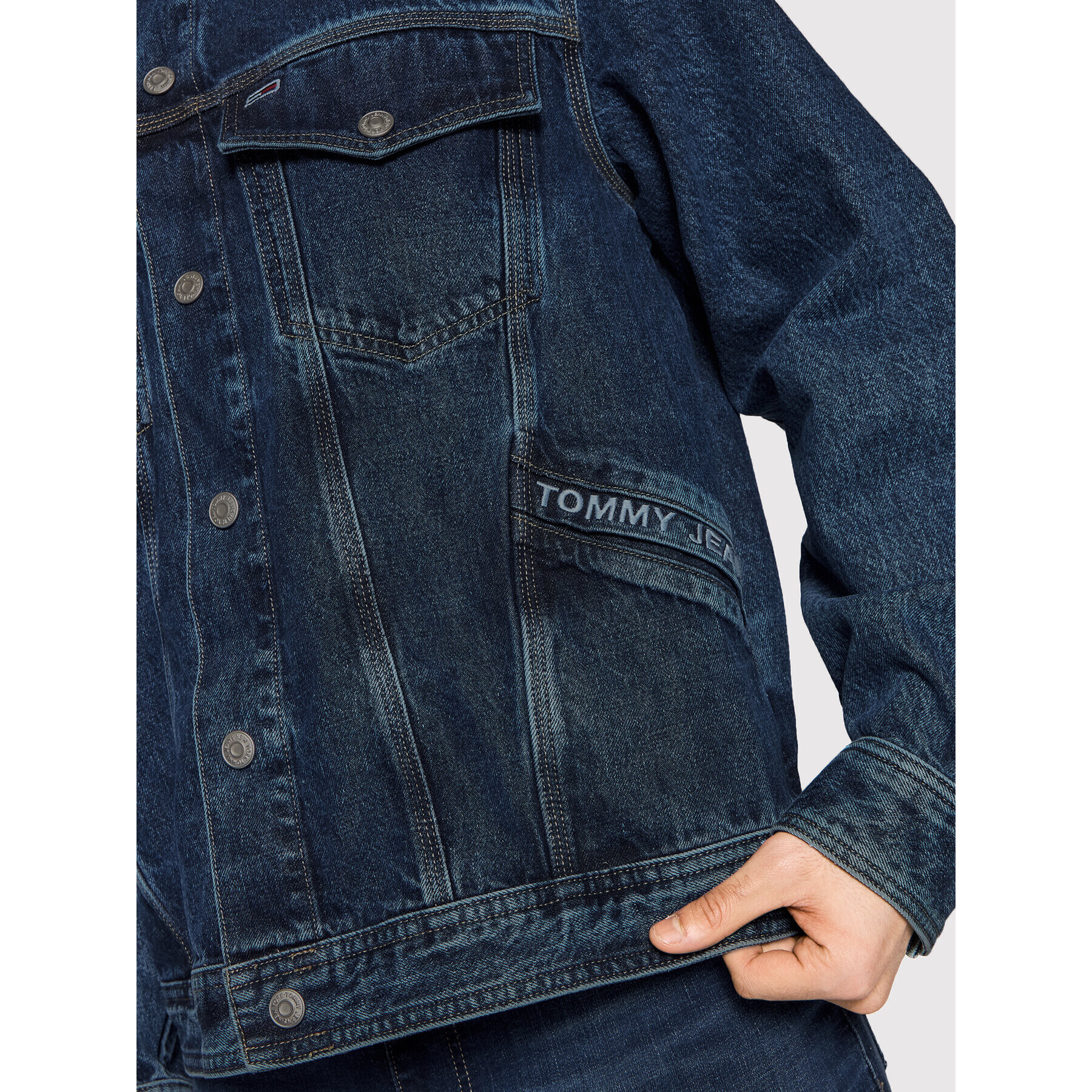 Tommy Jeans Дънково яке Trucker DM0DM12458 Тъмносин Oversize - Pepit.bg