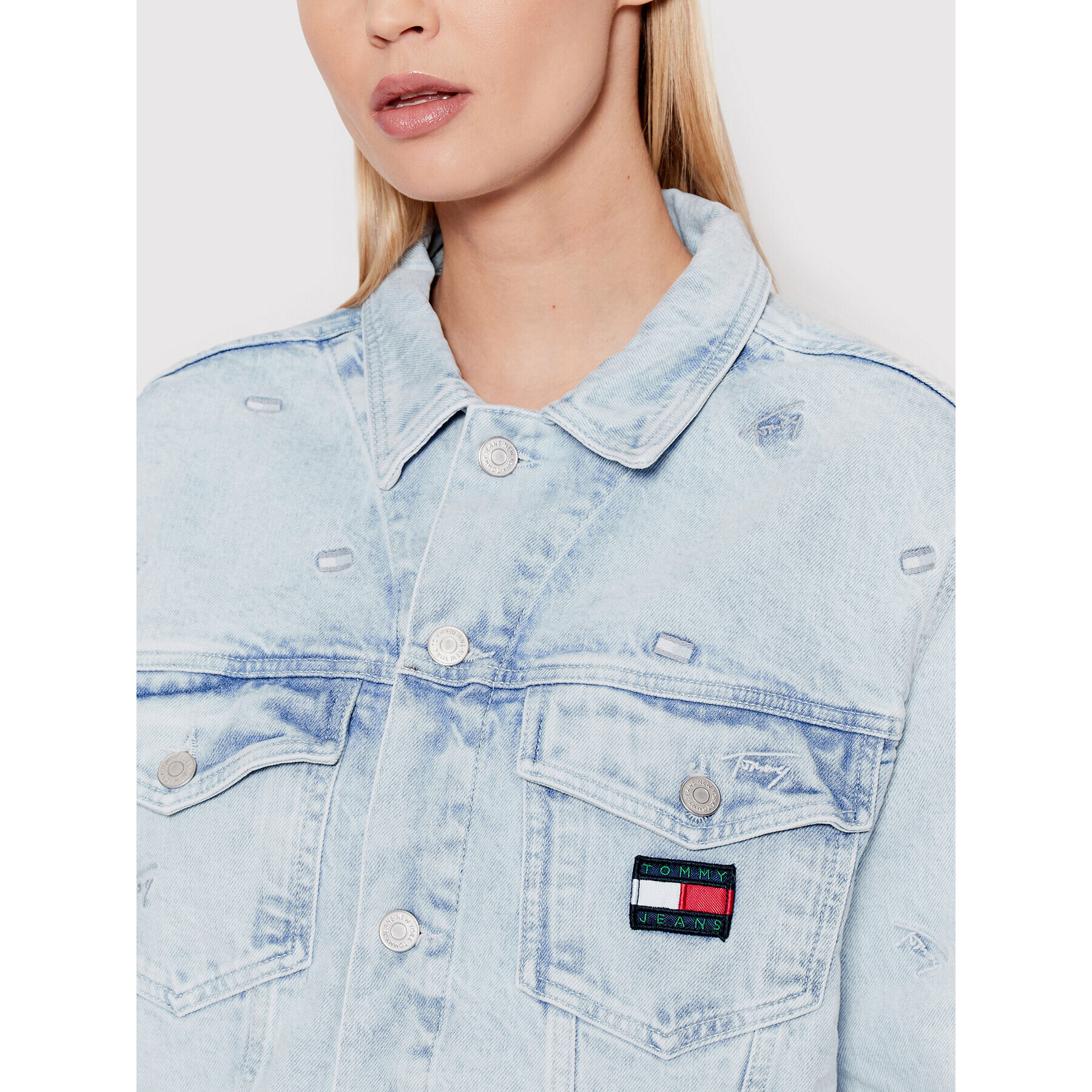 Tommy Jeans Дънково яке Trucker DW0DW12413 Син Oversize - Pepit.bg