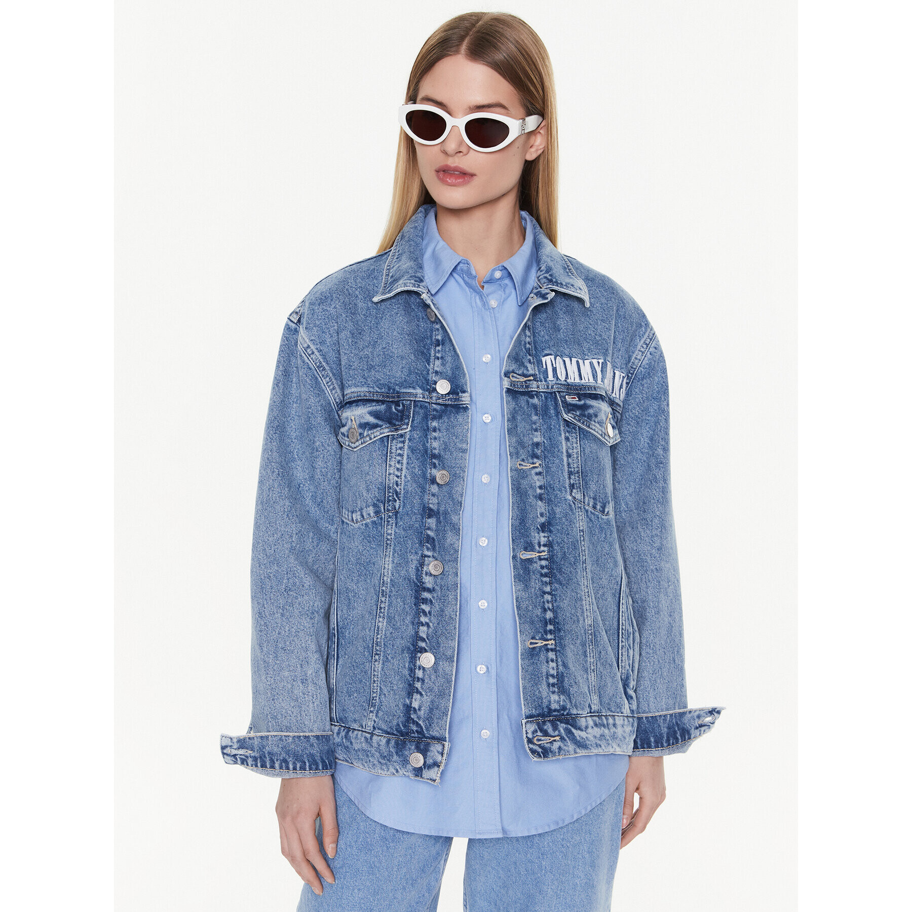 Tommy Jeans Дънково яке Trucker DW0DW14846 Син Oversize - Pepit.bg