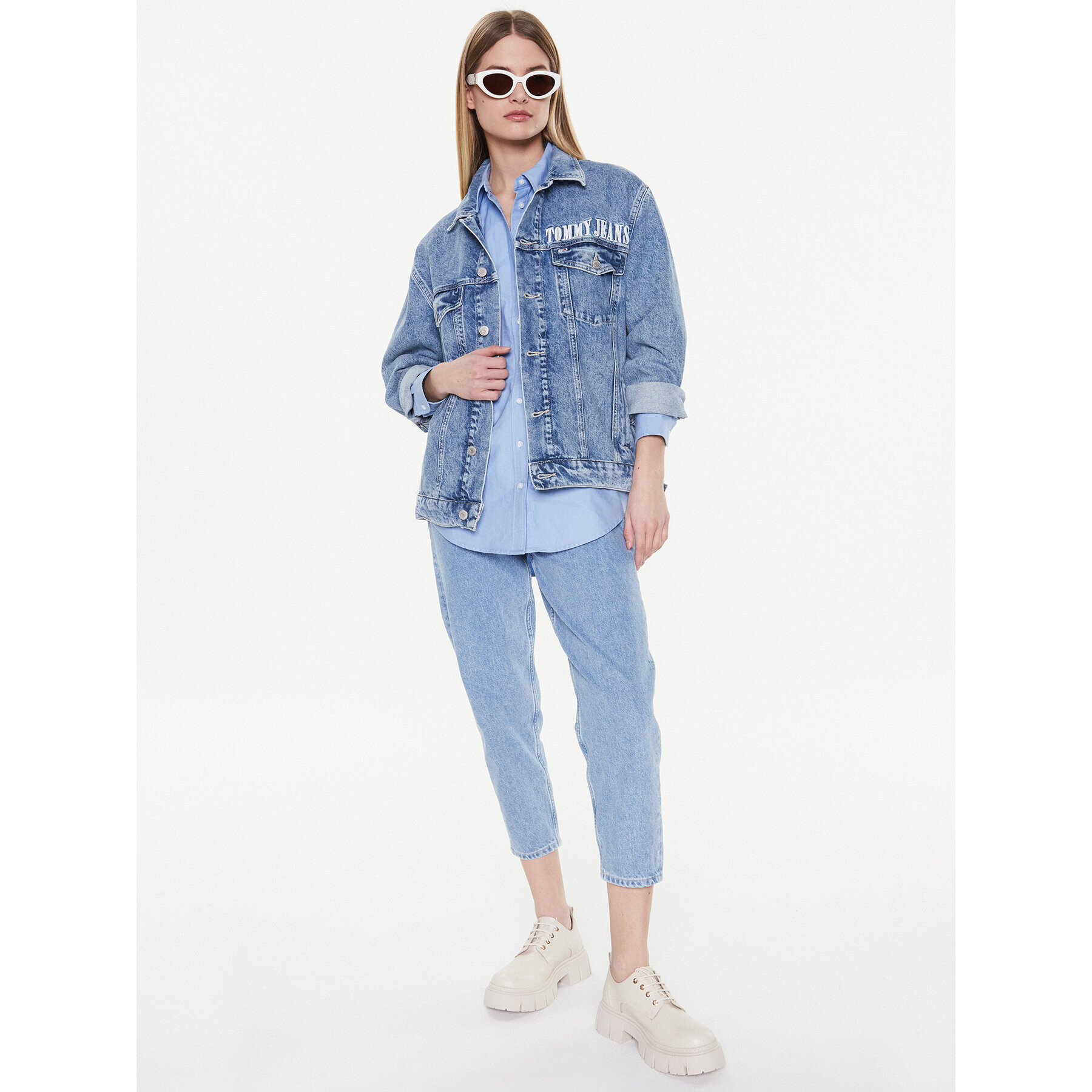 Tommy Jeans Дънково яке Trucker DW0DW14846 Син Oversize - Pepit.bg