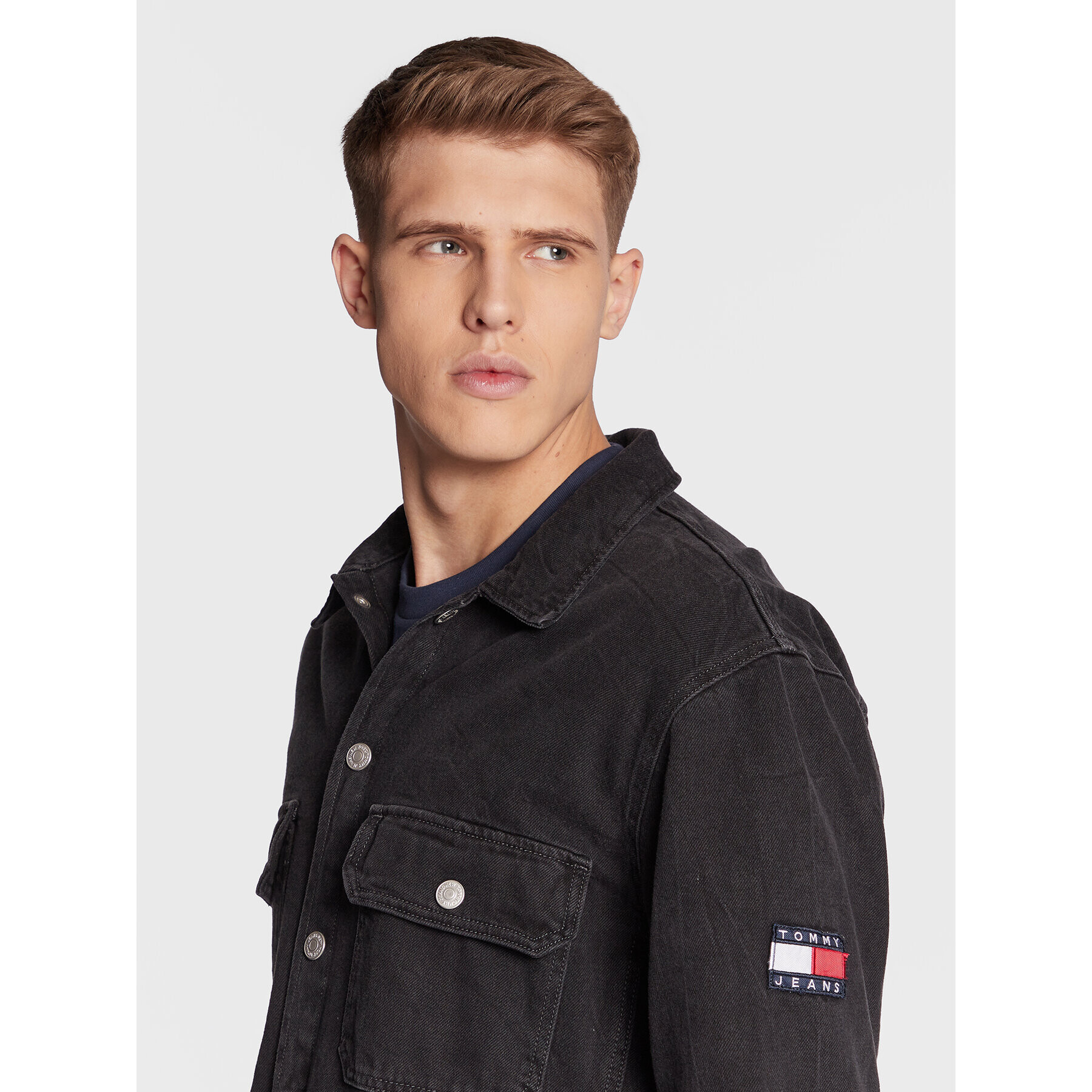 Tommy Jeans Дънково яке Utility DM0DM15443 Черен Regular Fit - Pepit.bg