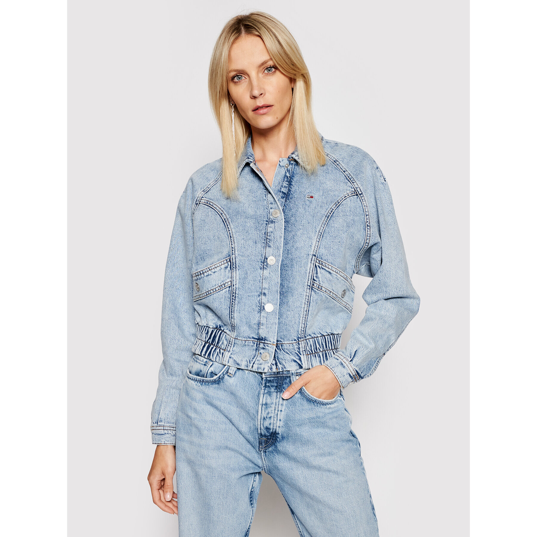 Tommy Jeans Дънково яке Cargo Crop Tjllbc DW0DW10072 Син Regular Fit - Pepit.bg