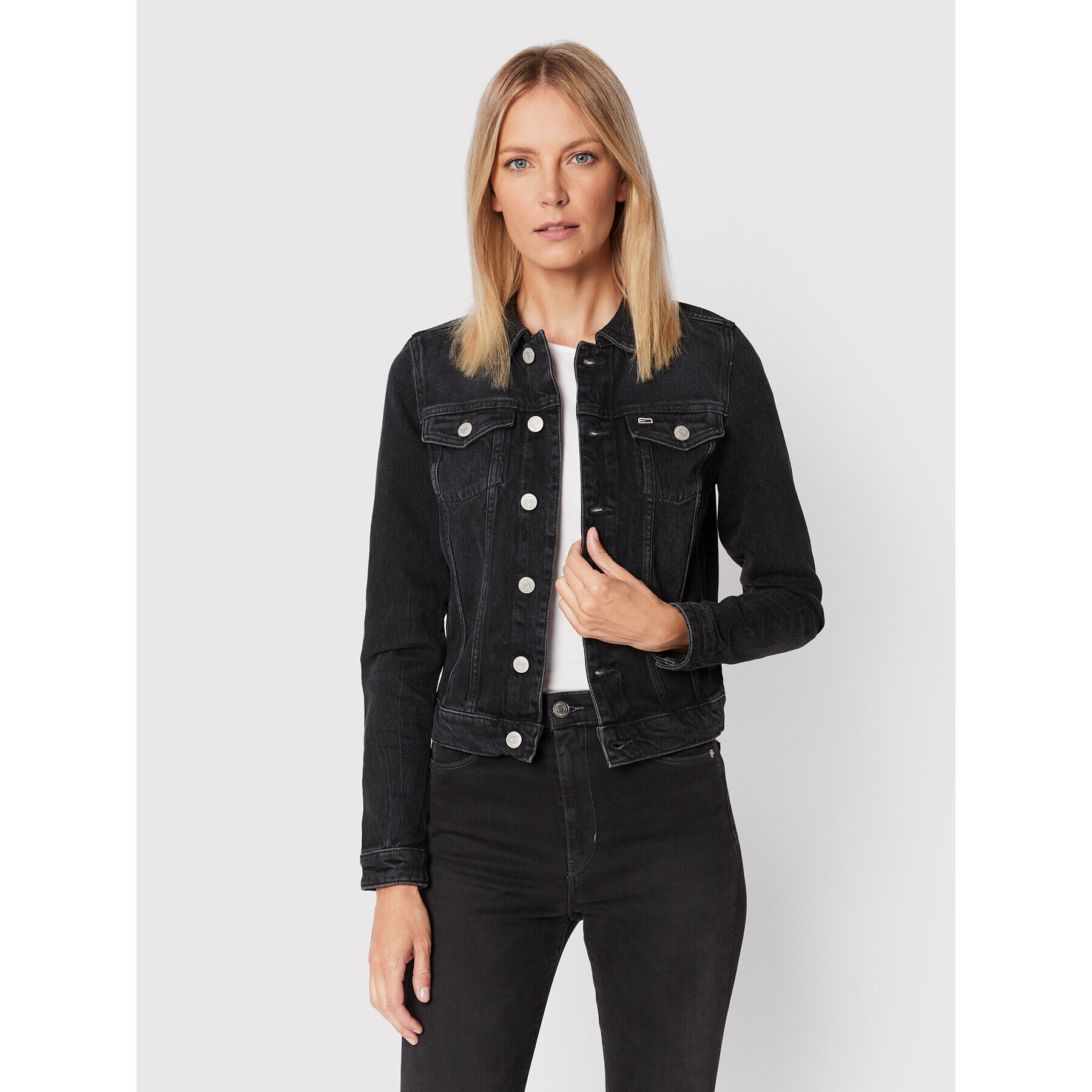 Tommy Jeans Дънково яке DW0DW13402 Черен Regular Fit - Pepit.bg
