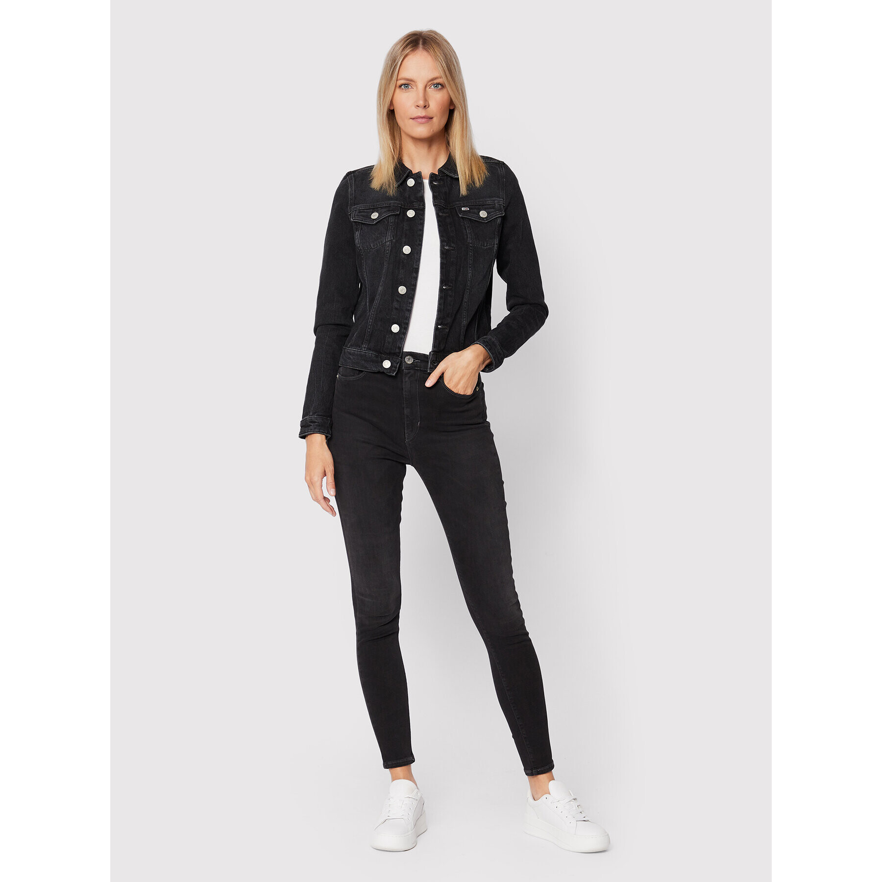 Tommy Jeans Дънково яке DW0DW13402 Черен Regular Fit - Pepit.bg