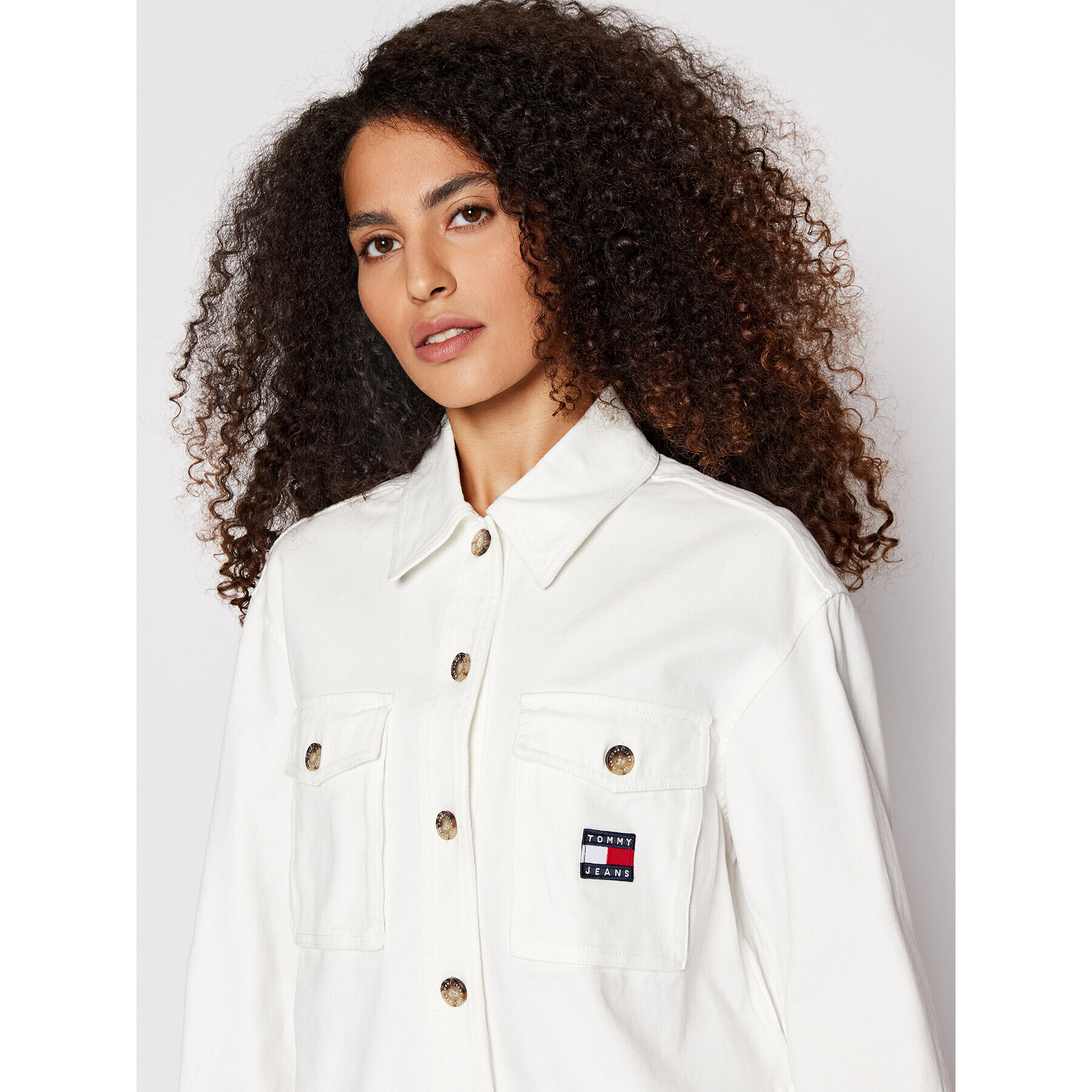 Tommy Jeans Дънково яке Surplus DW0DW12899 Бял Regular Fit - Pepit.bg