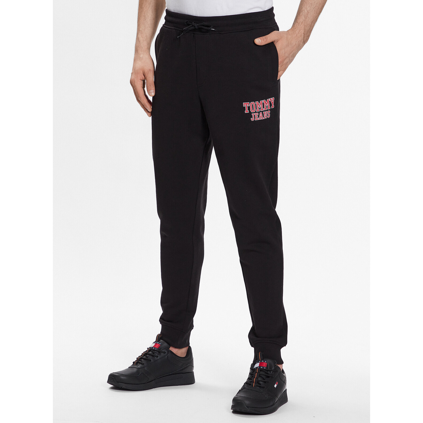Tommy Jeans Долнище анцуг Graphic DM0DM16337 Черен Regular Fit - Pepit.bg