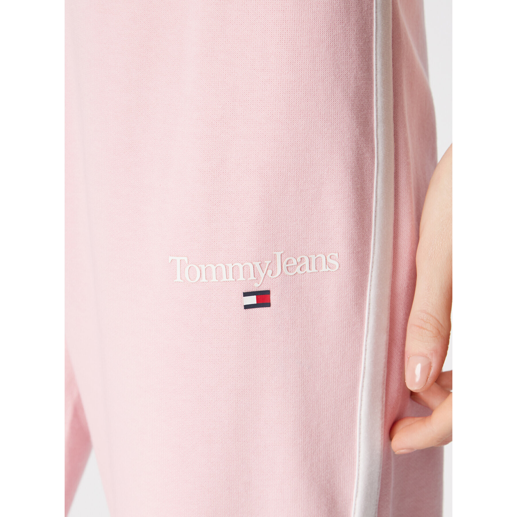 Tommy Jeans Долнище анцуг Linear 2 Logo DW0DW14993 Розов Regular Fit - Pepit.bg