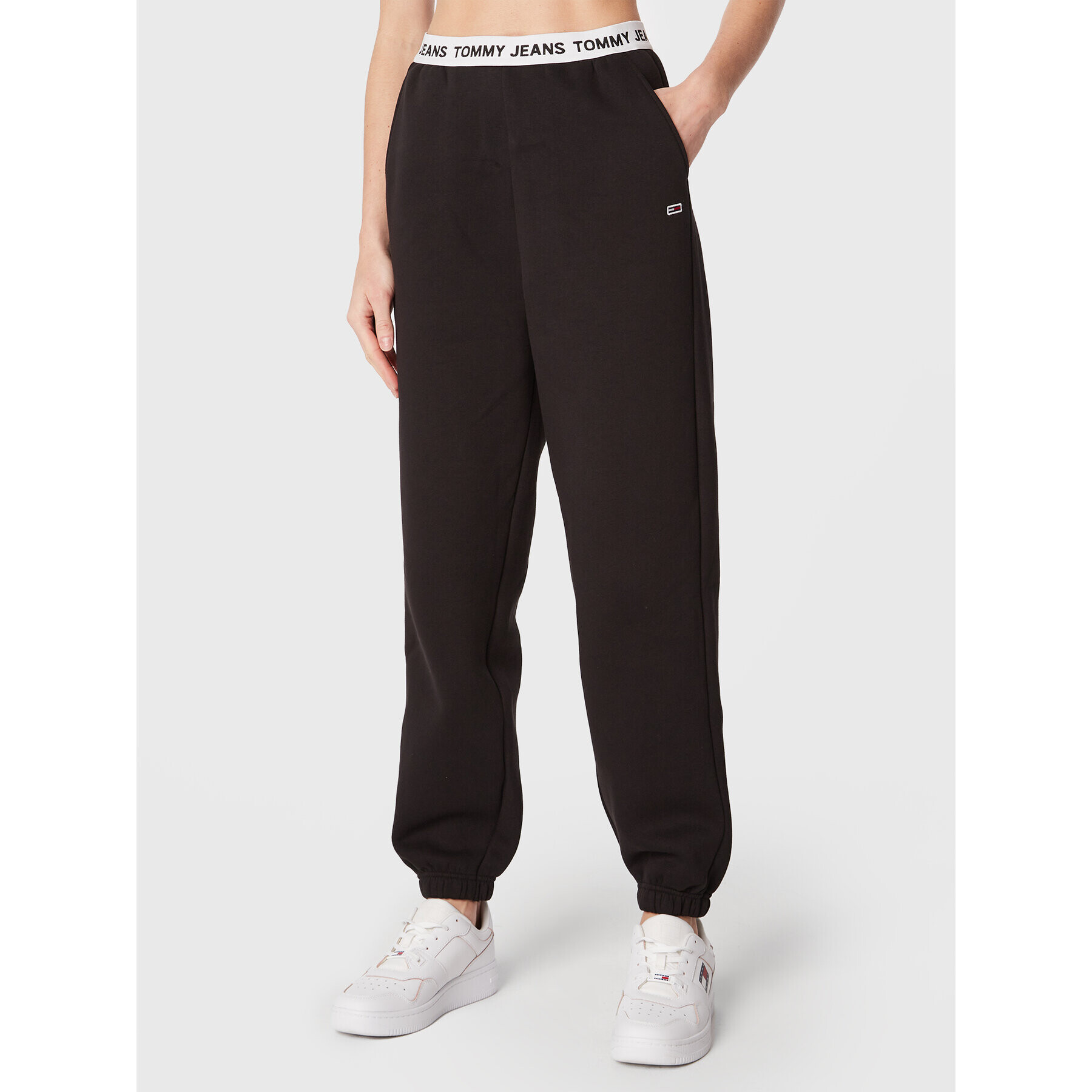 Tommy Jeans Долнище анцуг Logo DW0DW14432 Черен Regular Fit - Pepit.bg