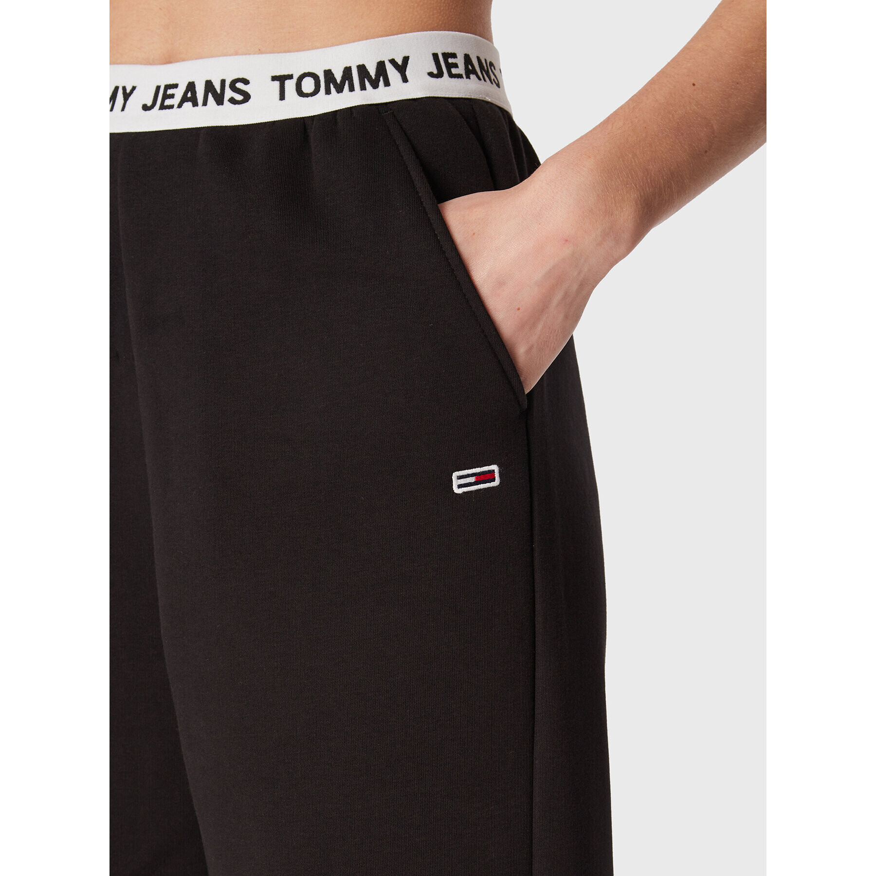 Tommy Jeans Долнище анцуг Logo DW0DW14432 Черен Regular Fit - Pepit.bg
