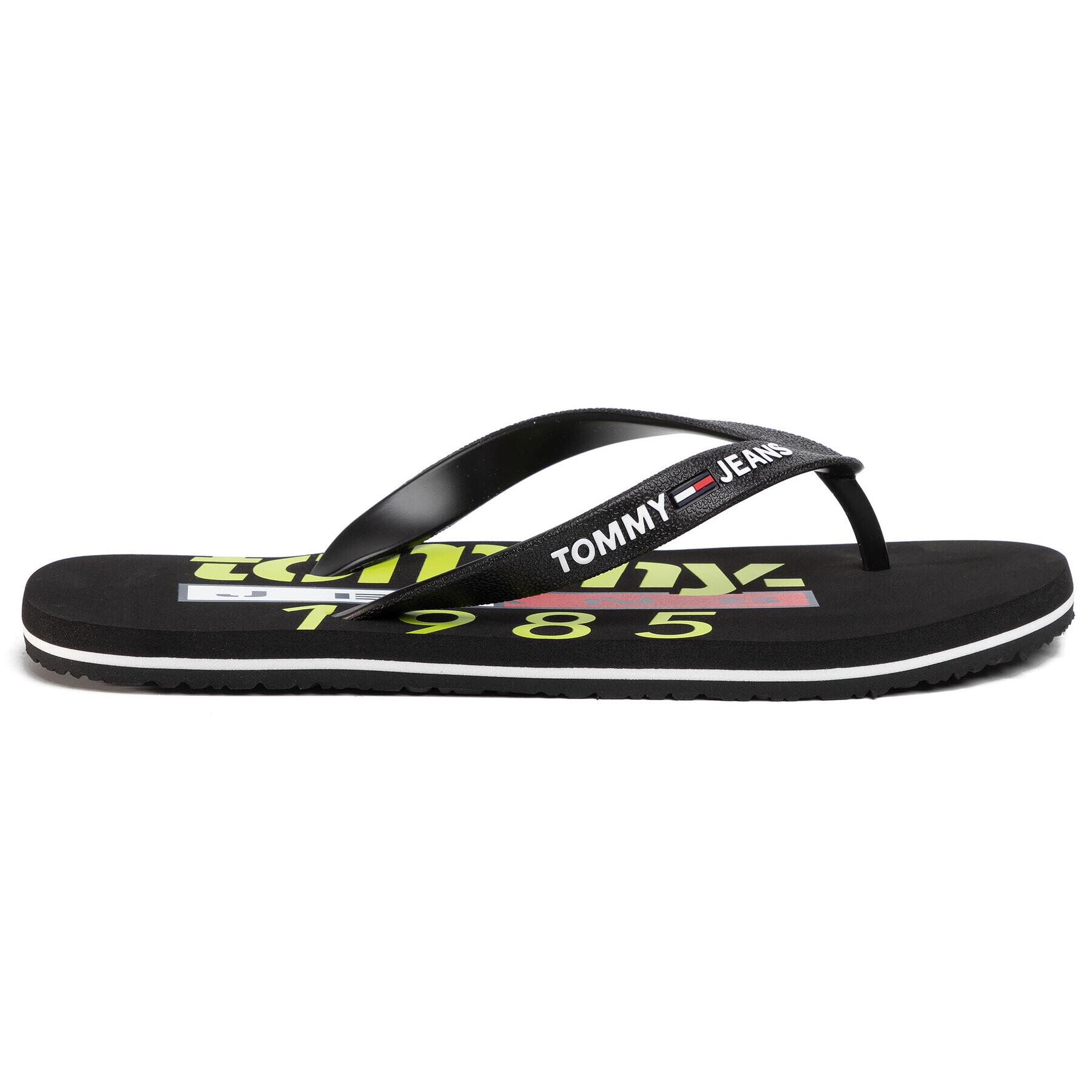 Tommy Jeans Джапанки Beach Sandal Print EM0EM00430 Черен - Pepit.bg