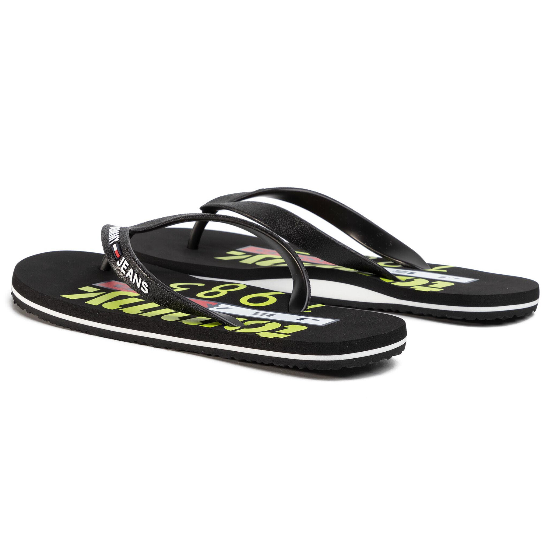 Tommy Jeans Джапанки Beach Sandal Print EM0EM00430 Черен - Pepit.bg