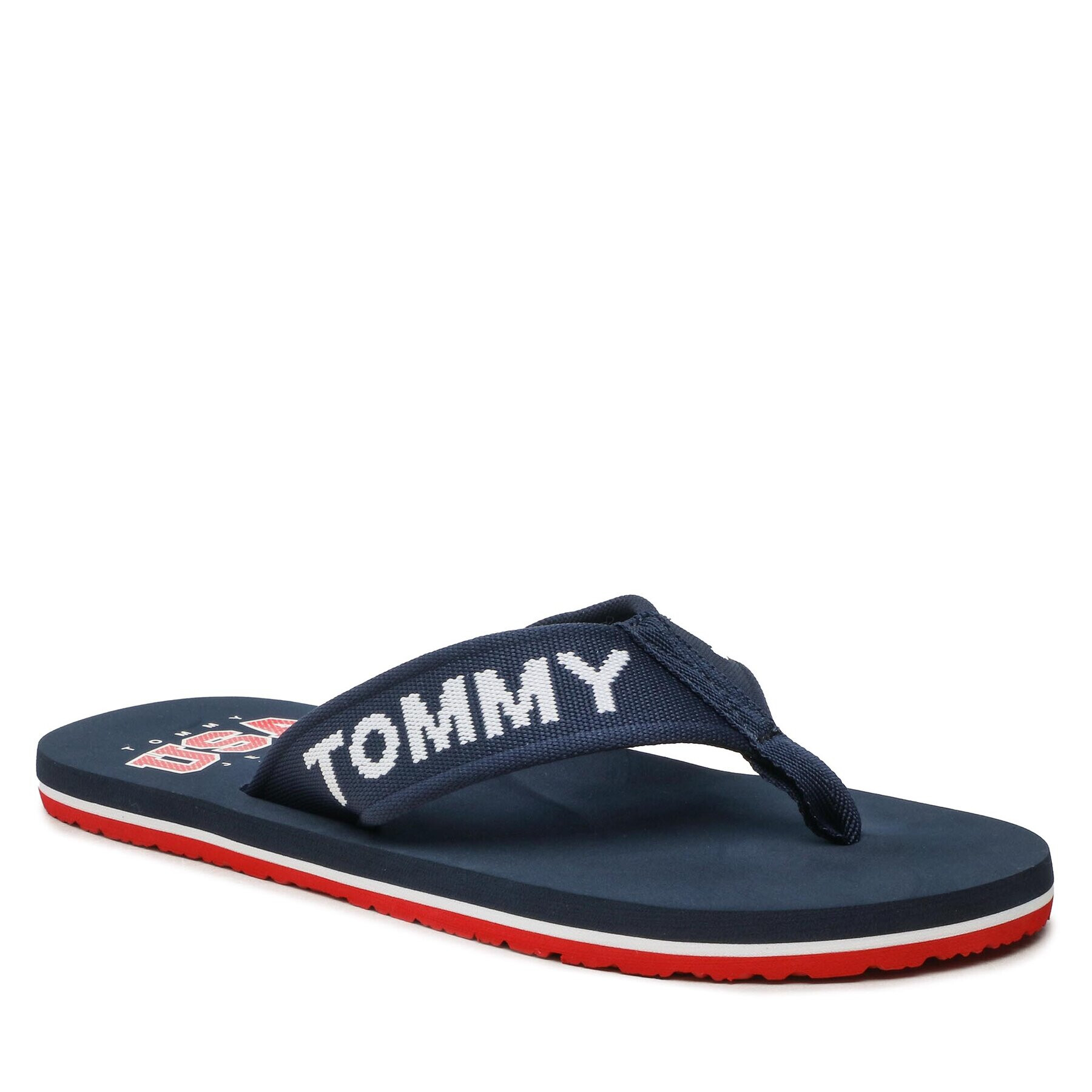 Tommy Jeans Джапанки Flip Flop Logo Tape EM0EM01147 Тъмносин - Pepit.bg