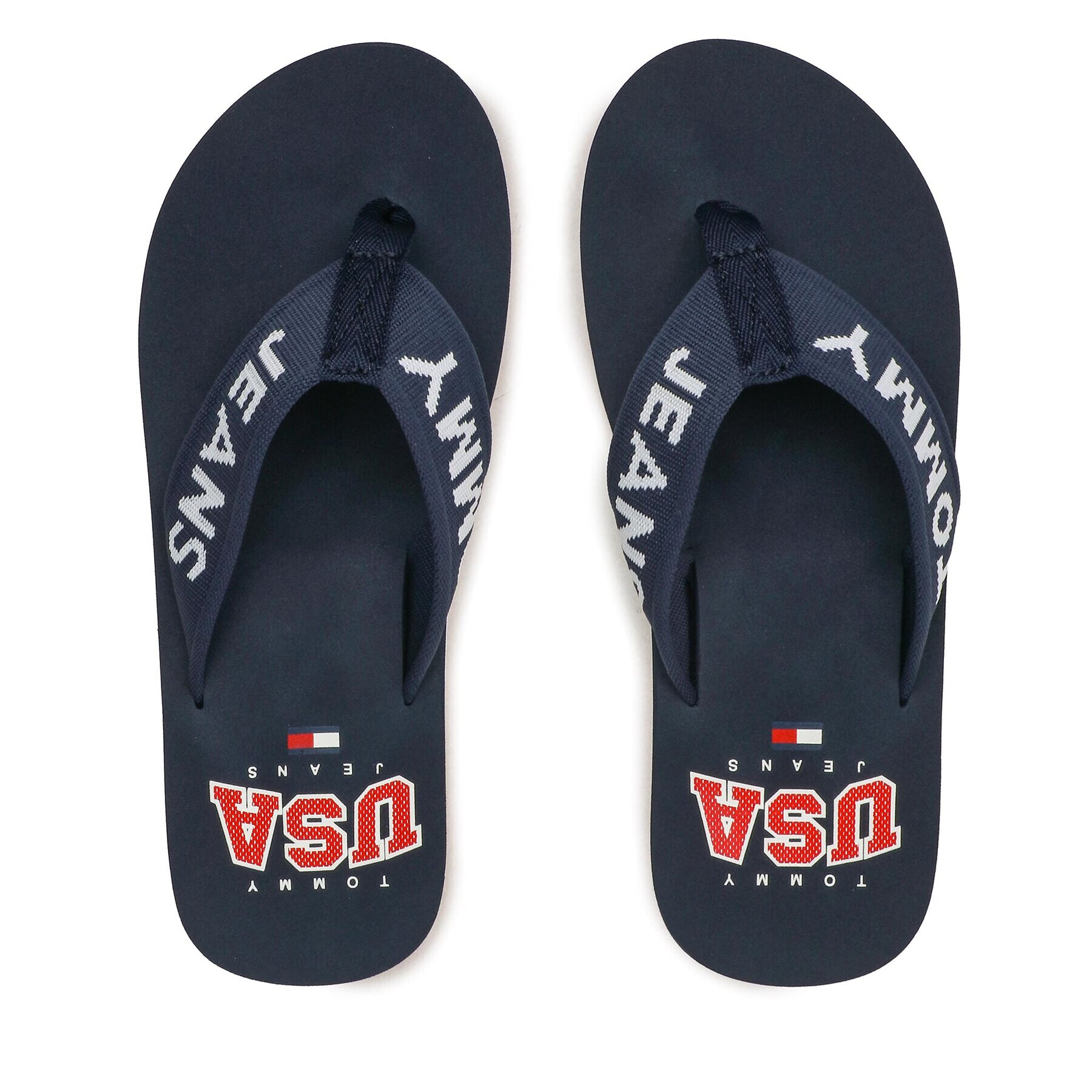 Tommy Jeans Джапанки Flip Flop Logo Tape EM0EM01147 Тъмносин - Pepit.bg